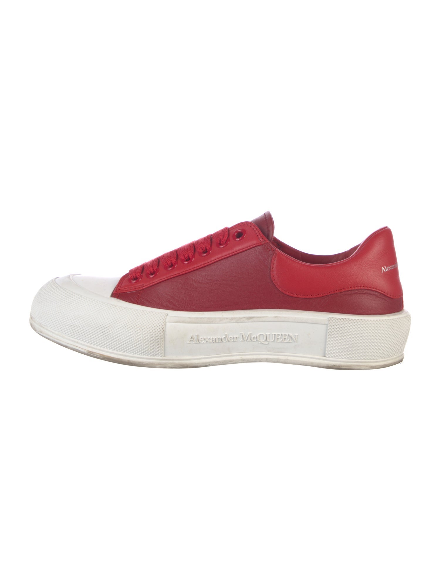 Alexander McQueen Leather Colorblock Pattern Sneakers
