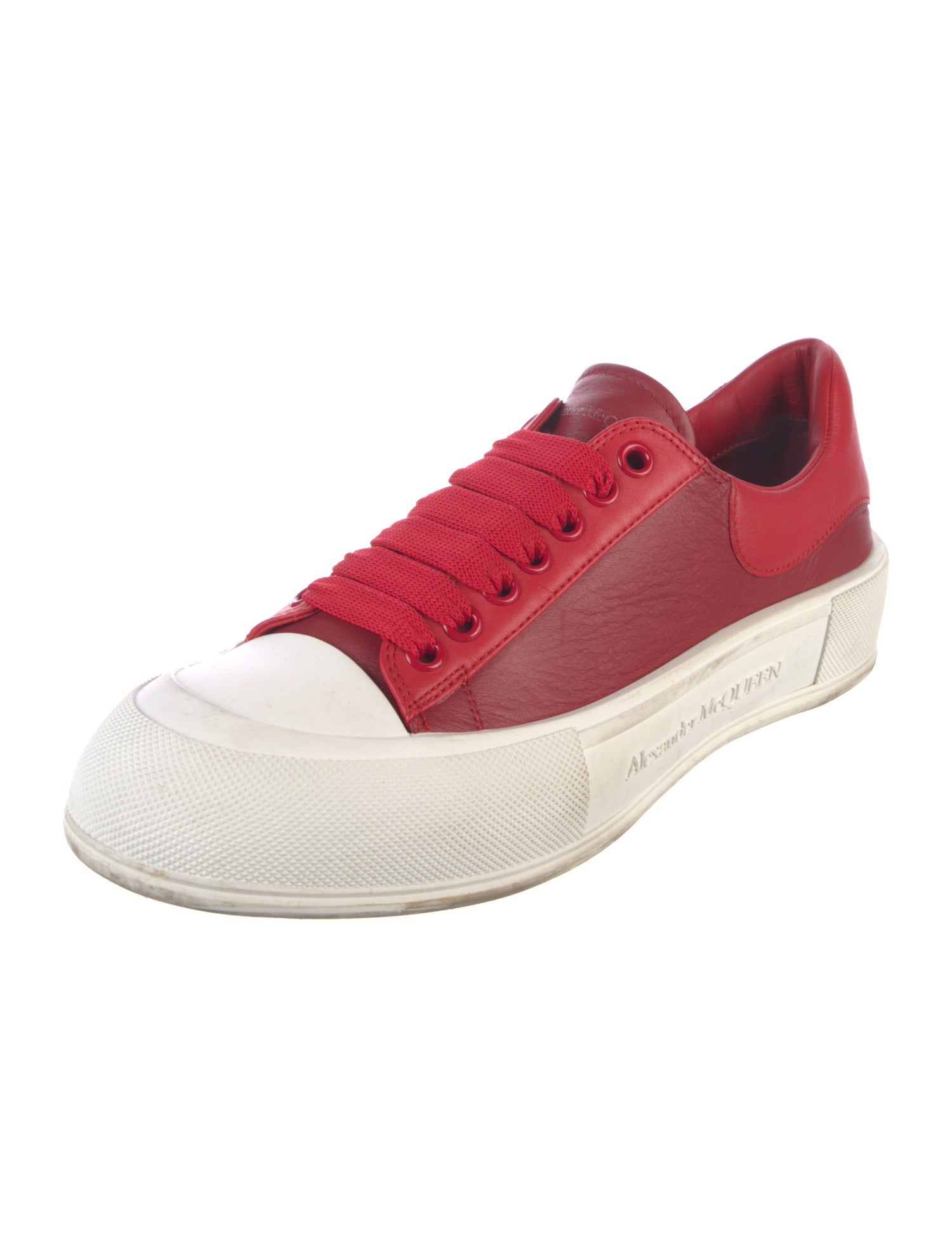 Alexander McQueen Leather Colorblock Pattern Sneakers