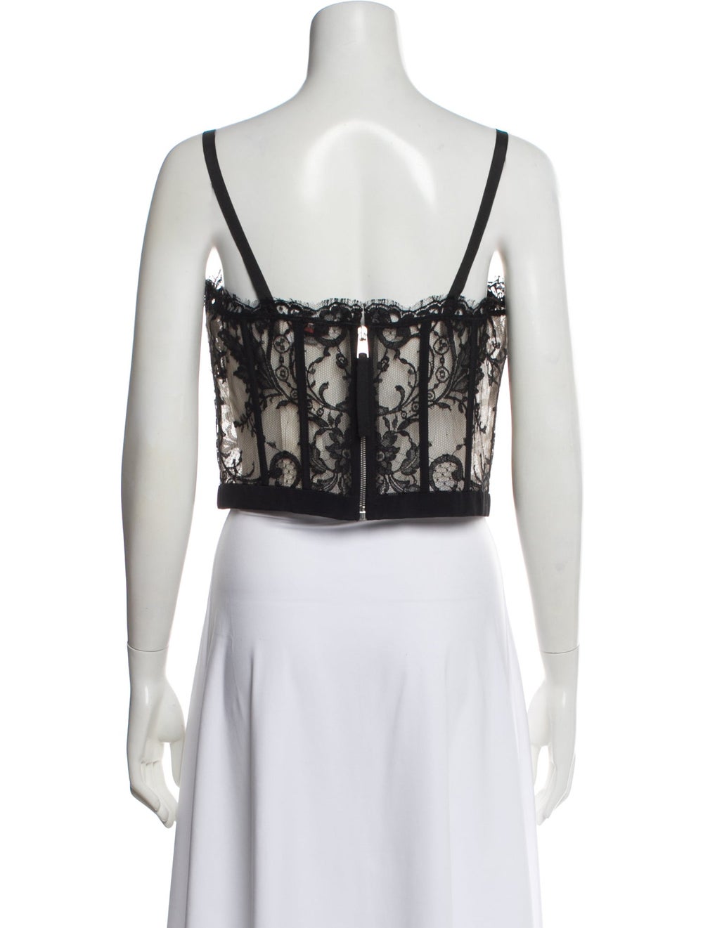 Alexander McQueen Lace Pattern Square Neckline Cr… - image 3