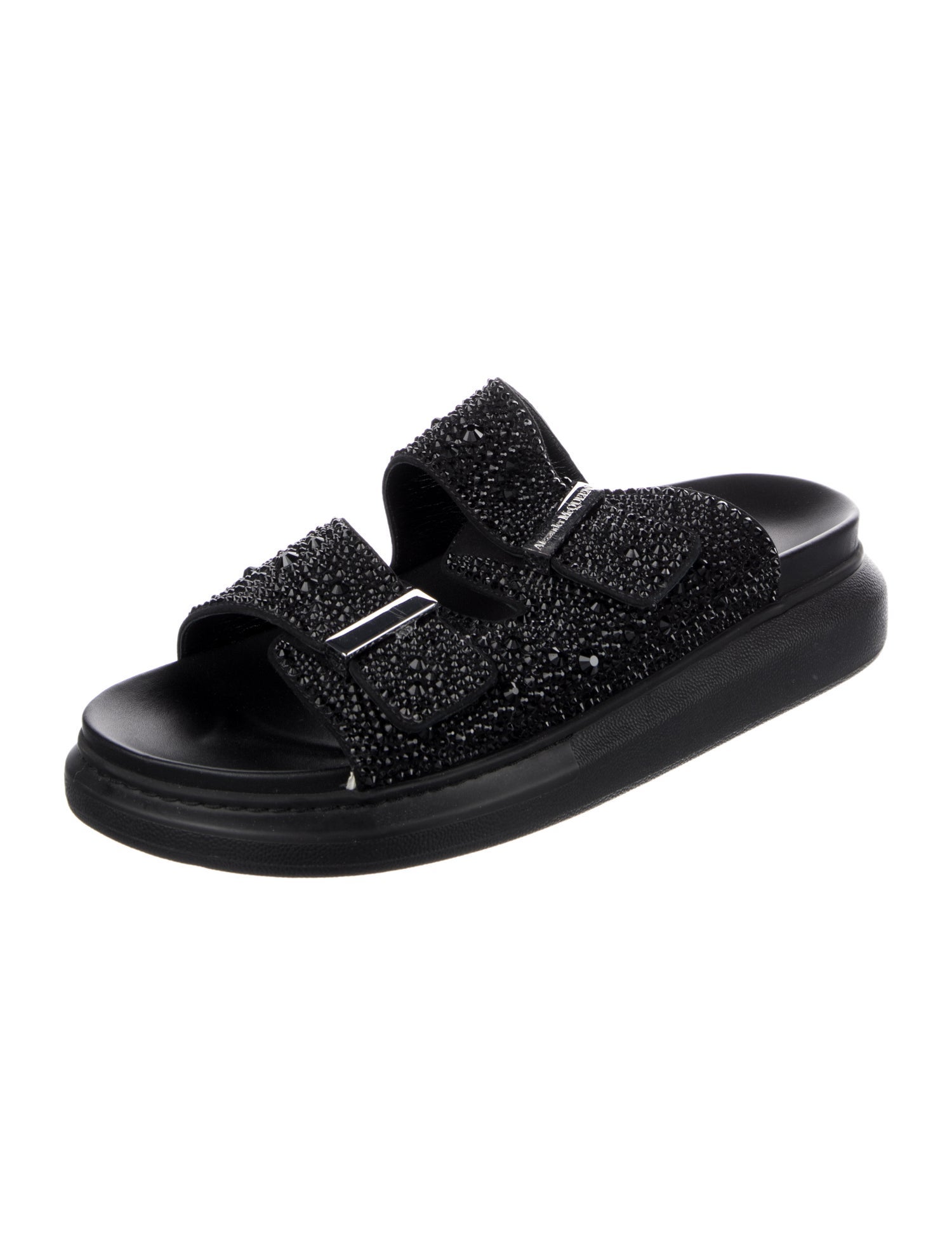 Alexander McQueen Crystal Embellishments Slides