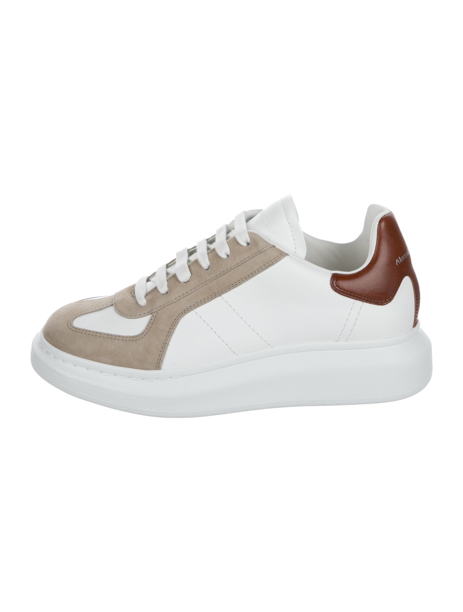 Alexander McQueen Leather Colorblock Pattern Athletic Sneakers
