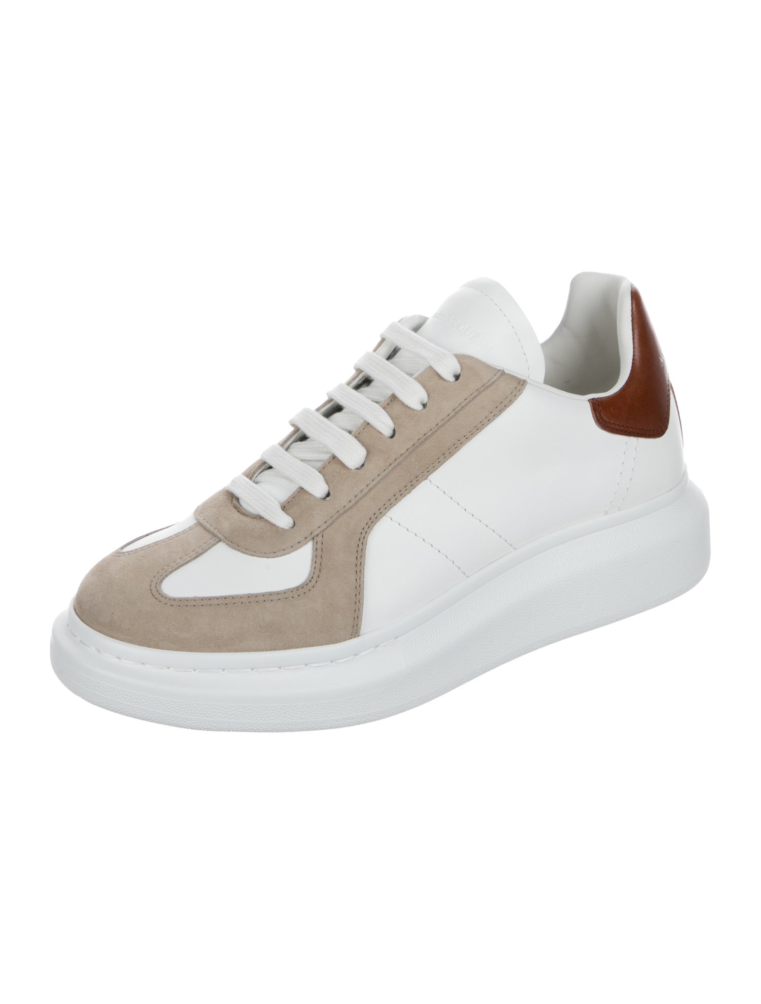 Alexander McQueen Leather Colorblock Pattern Athletic Sneakers
