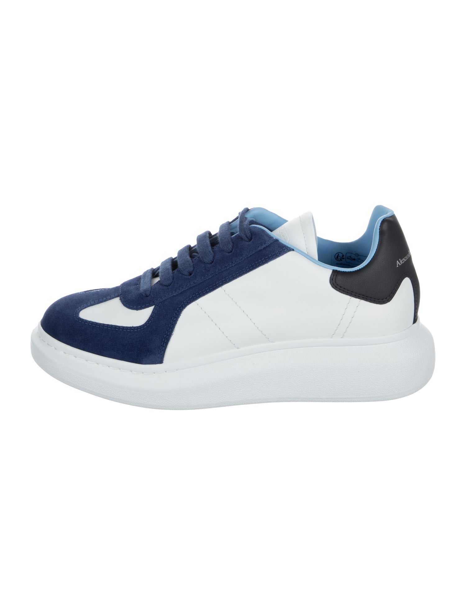 Alexander McQueen Leather Colorblock Pattern Athletic Sneakers