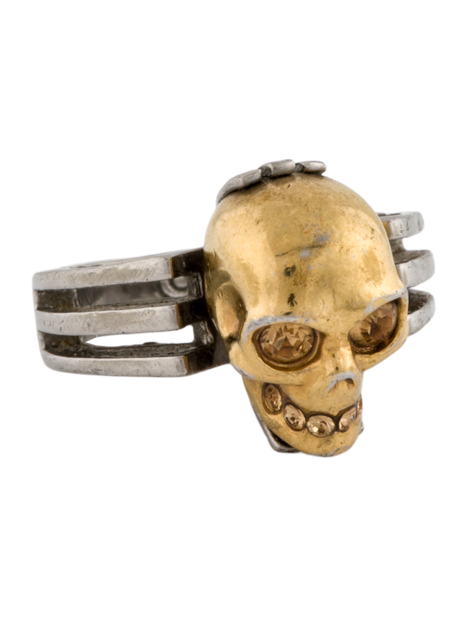 Alexander McQueen Crystal Skull Ring