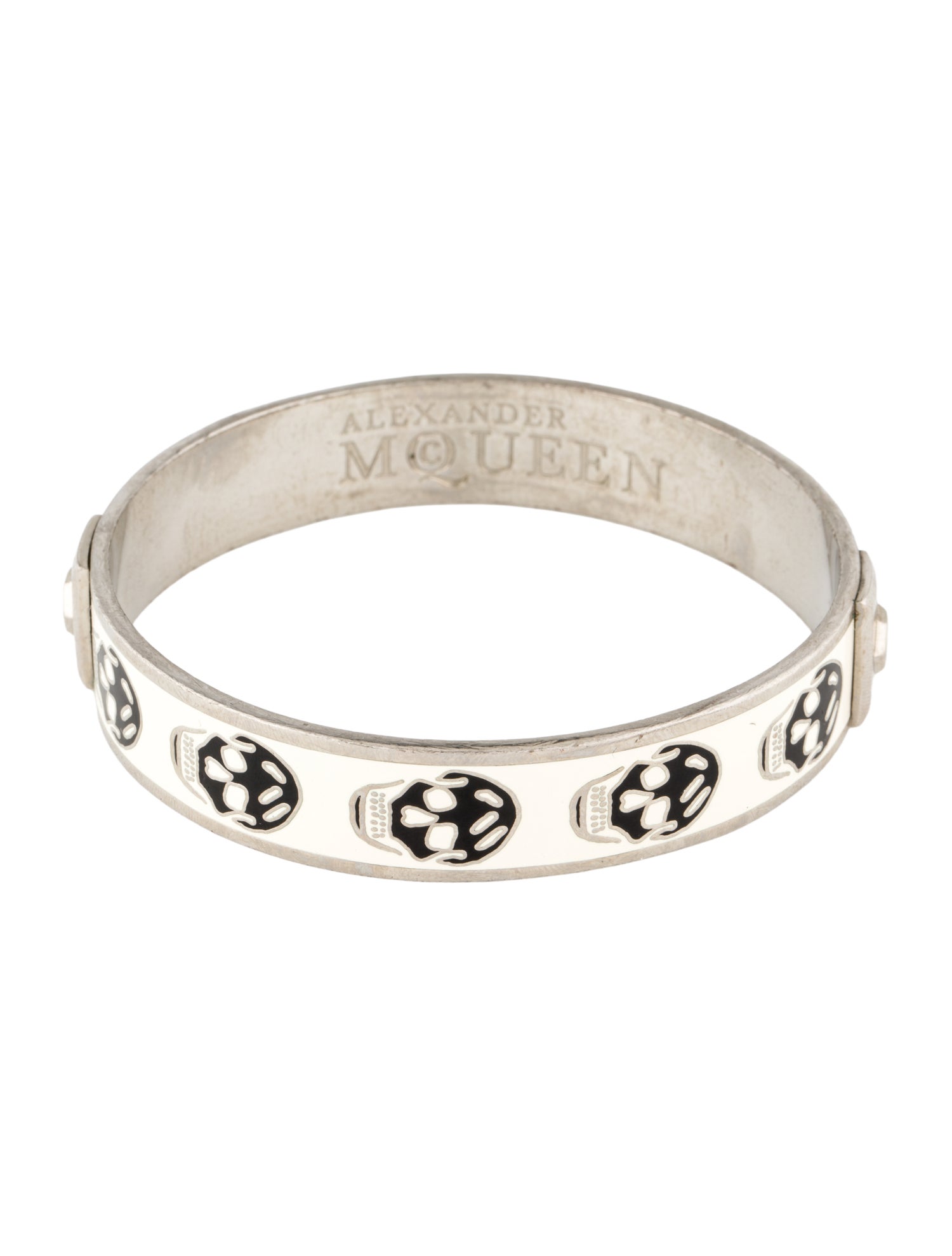 Alexander McQueen Enamel Skull Bangle Bracelet