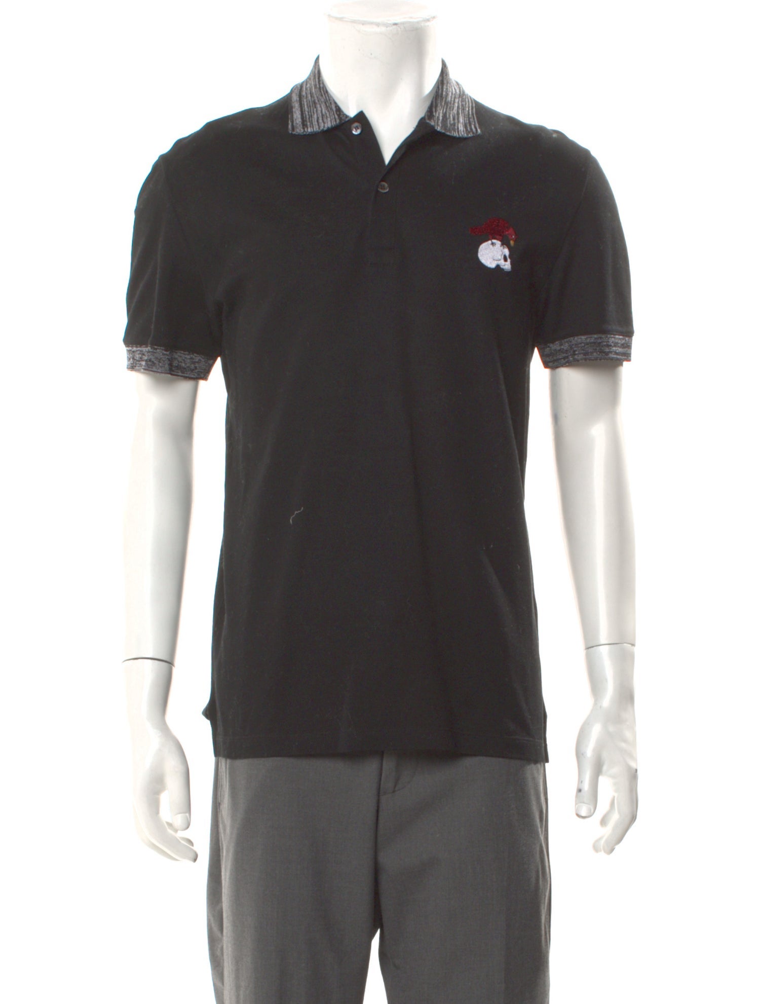 Alexander McQueen Collar Short Sleeve Polo Shirt