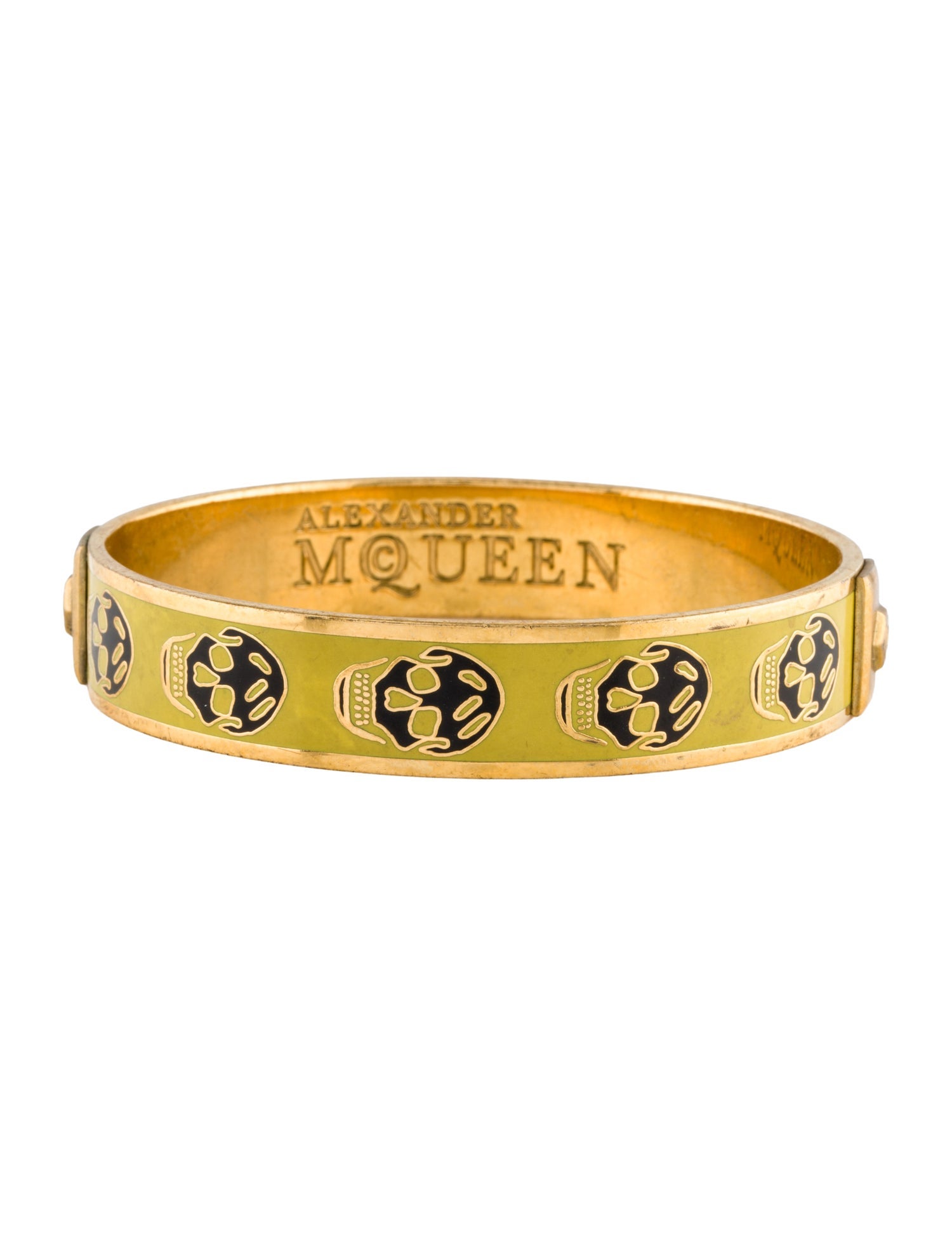 Alexander McQueen Enamel Skull Bangle Bracelet