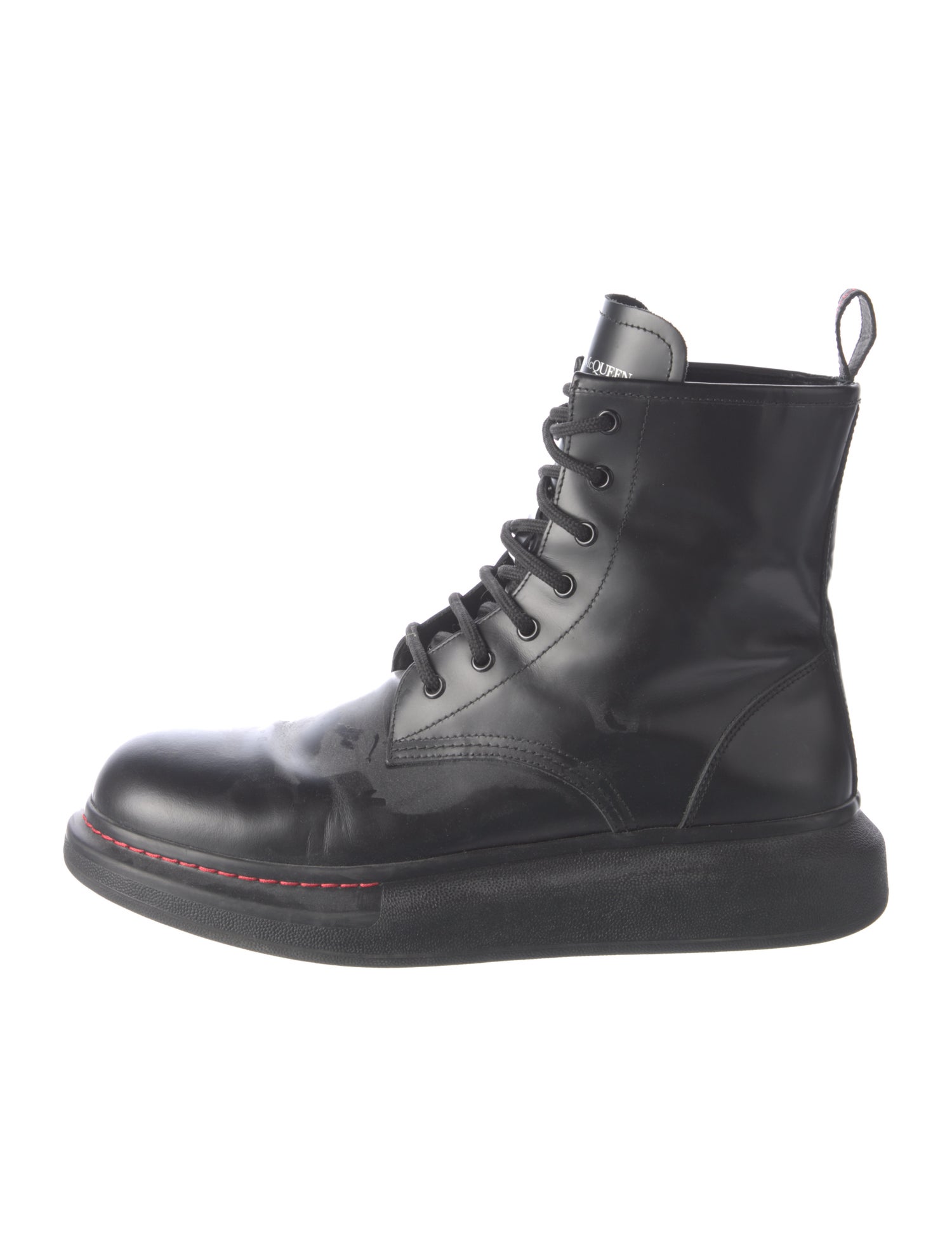 Alexander McQueen Leather Combat Boots