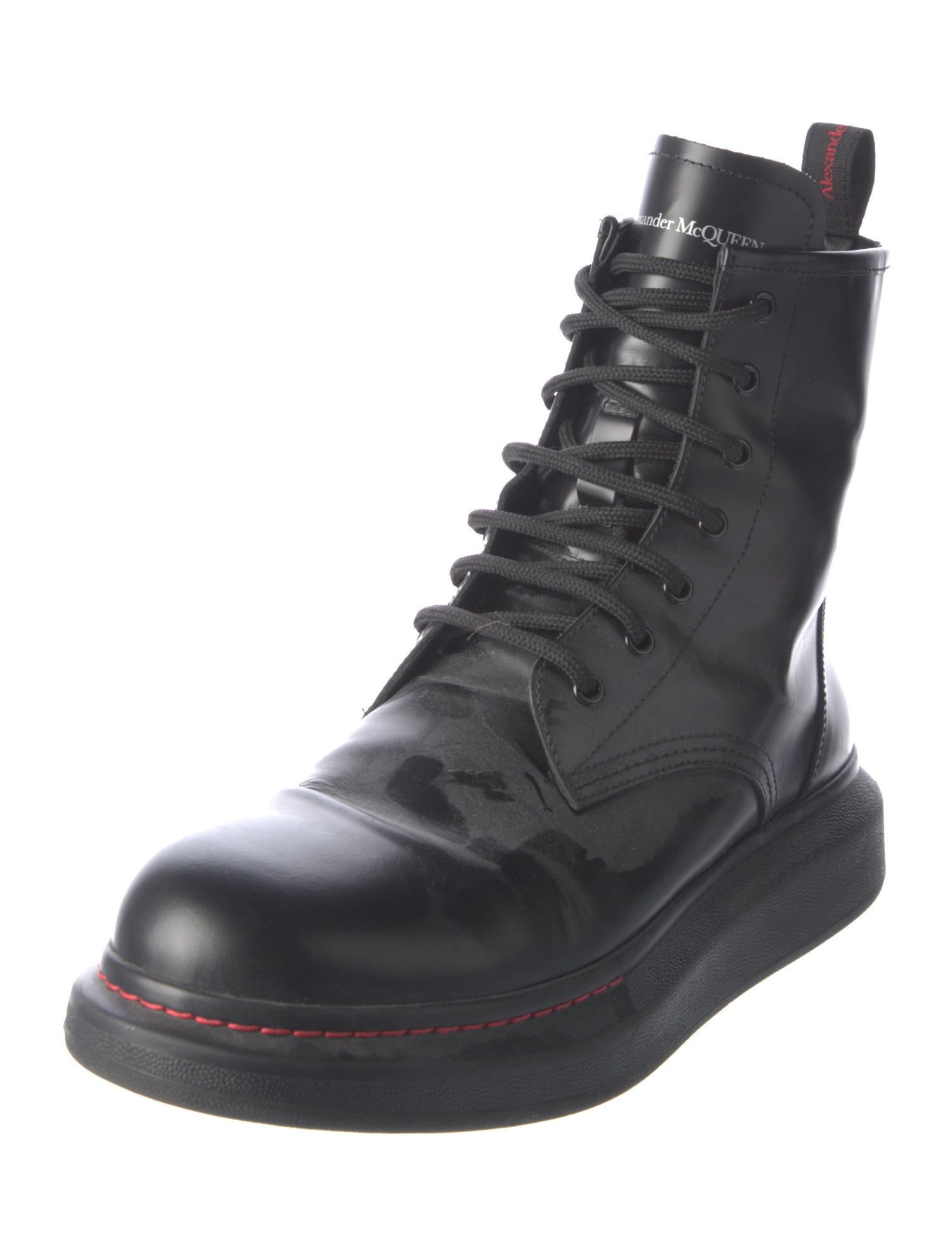 Alexander McQueen Leather Combat Boots