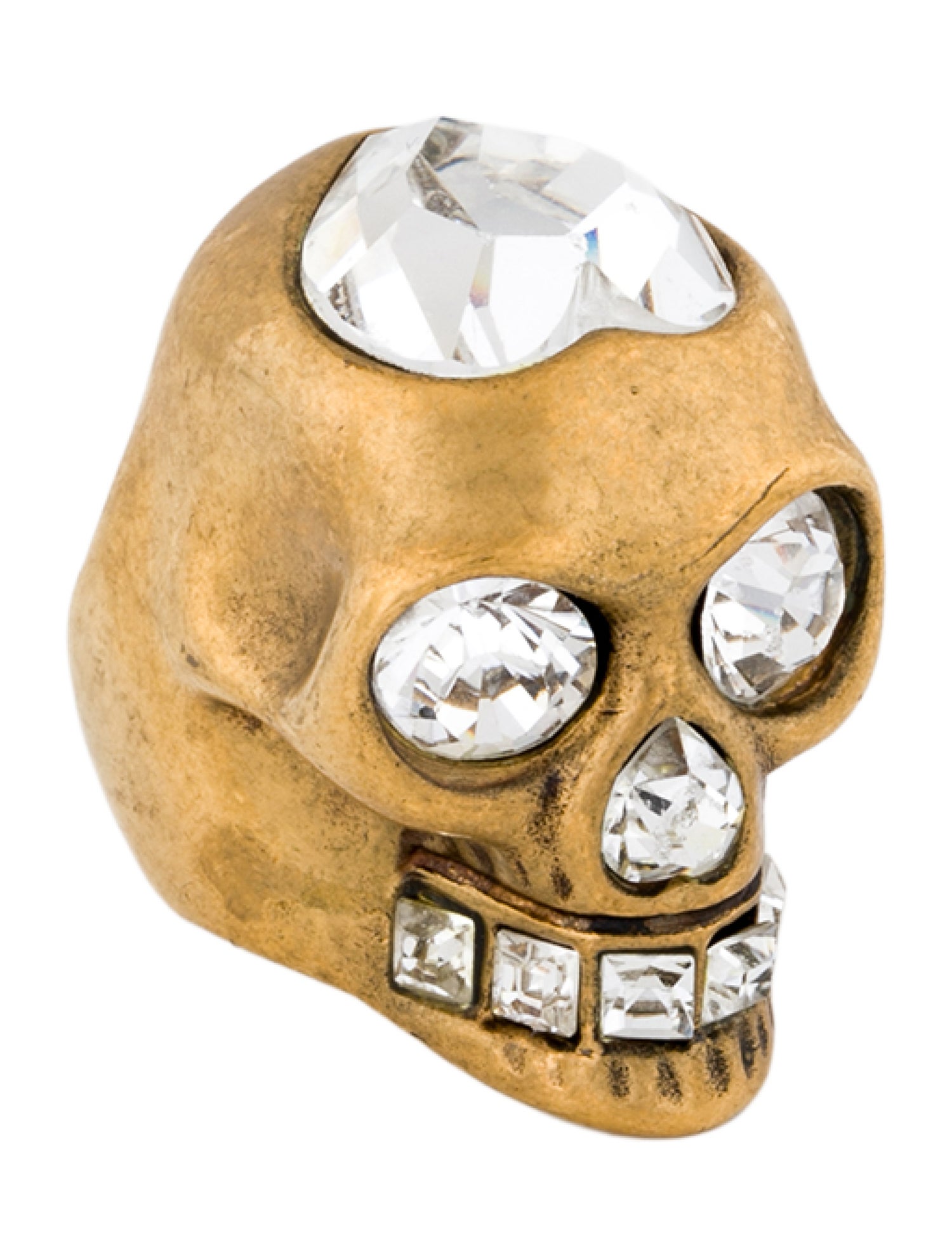 Alexander McQueen Crystal Skull Cocktail Ring