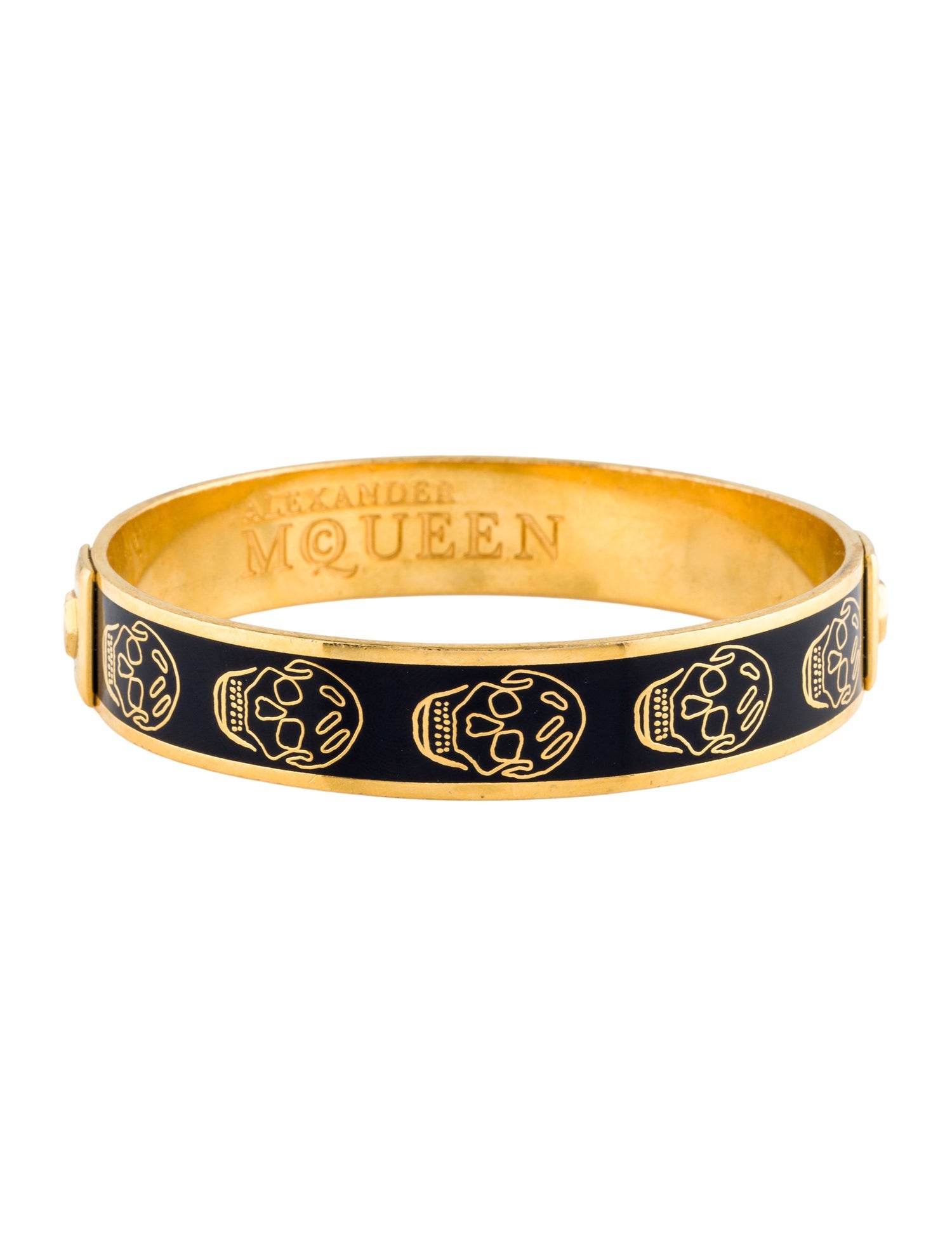 Alexander McQueen Enamel Skull Bangle Bracelet