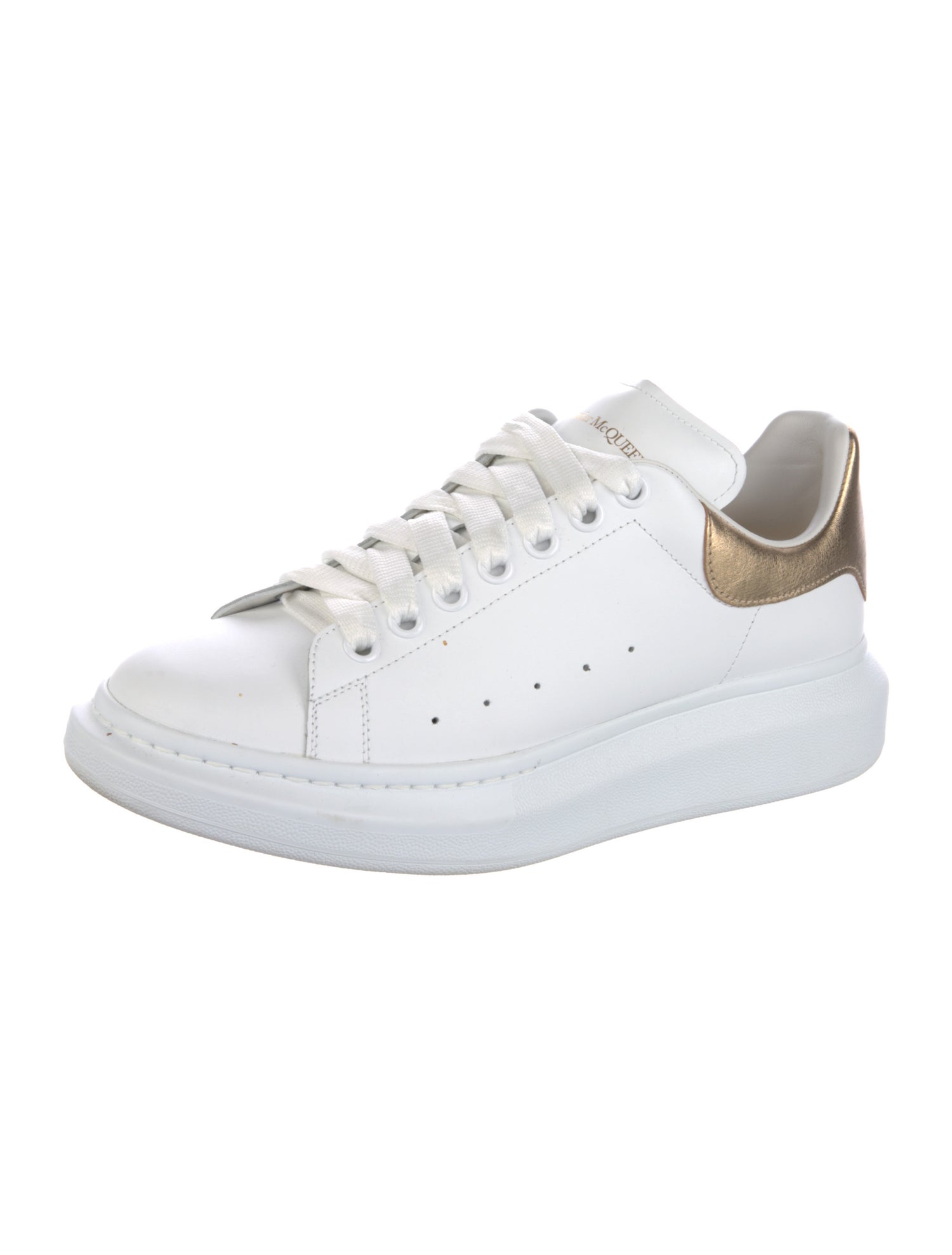 Alexander McQueen Leather Colorblock Pattern Sneakers