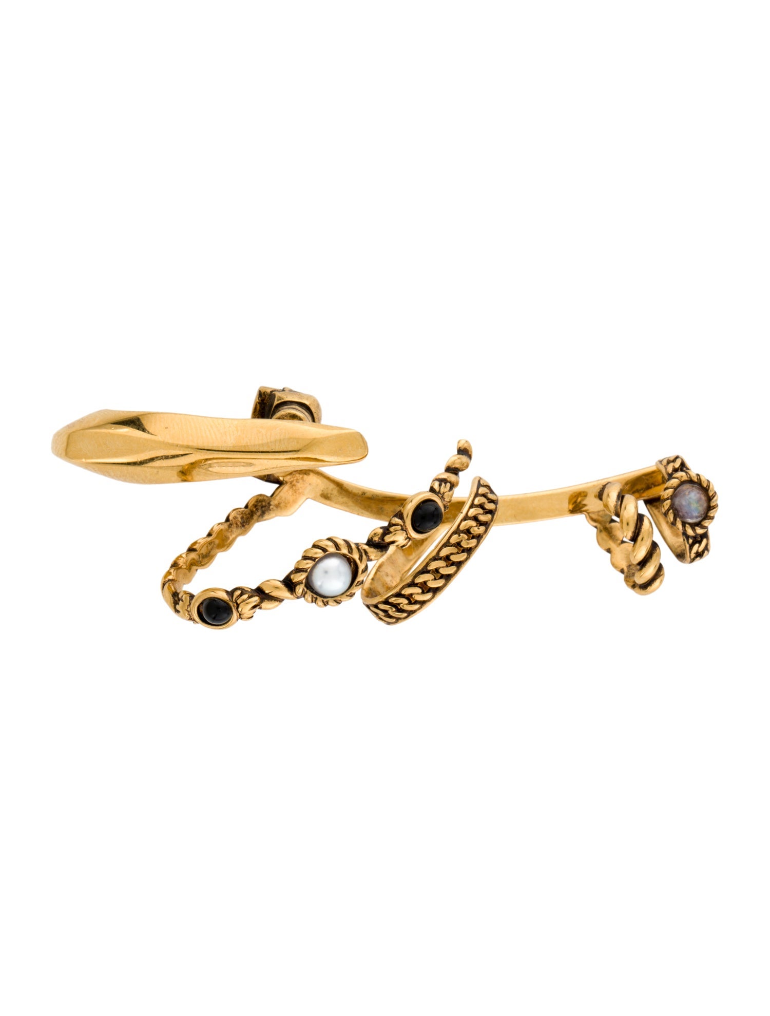 Alexander McQueen Pearl & Resin Cuff Earrings