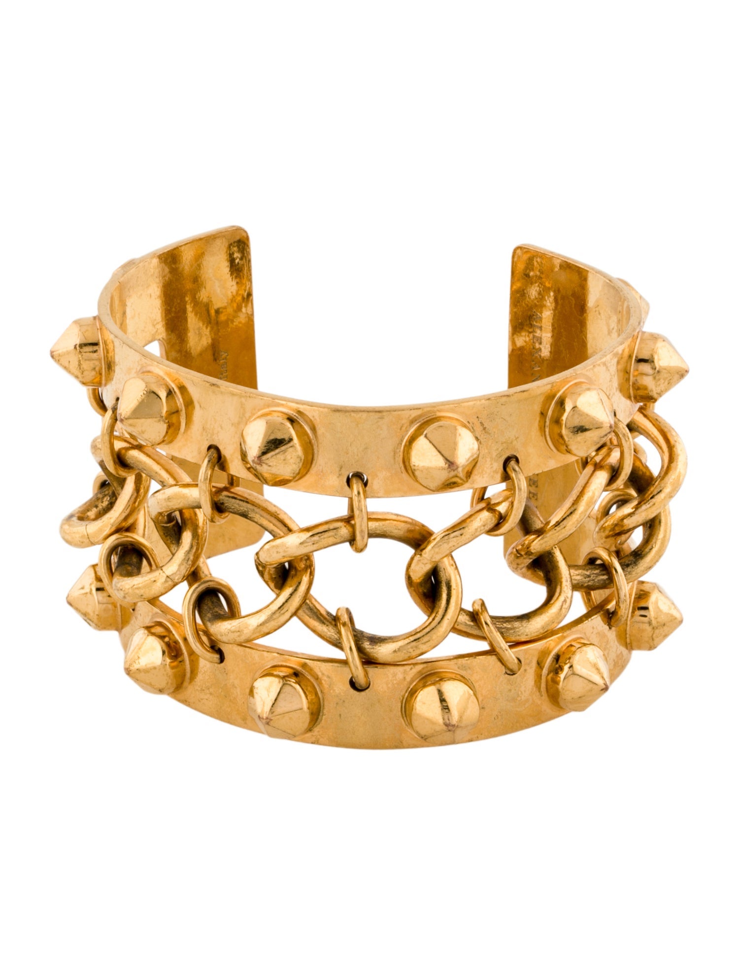 Alexander McQueen Crystal & Chain Cuff Bracelet