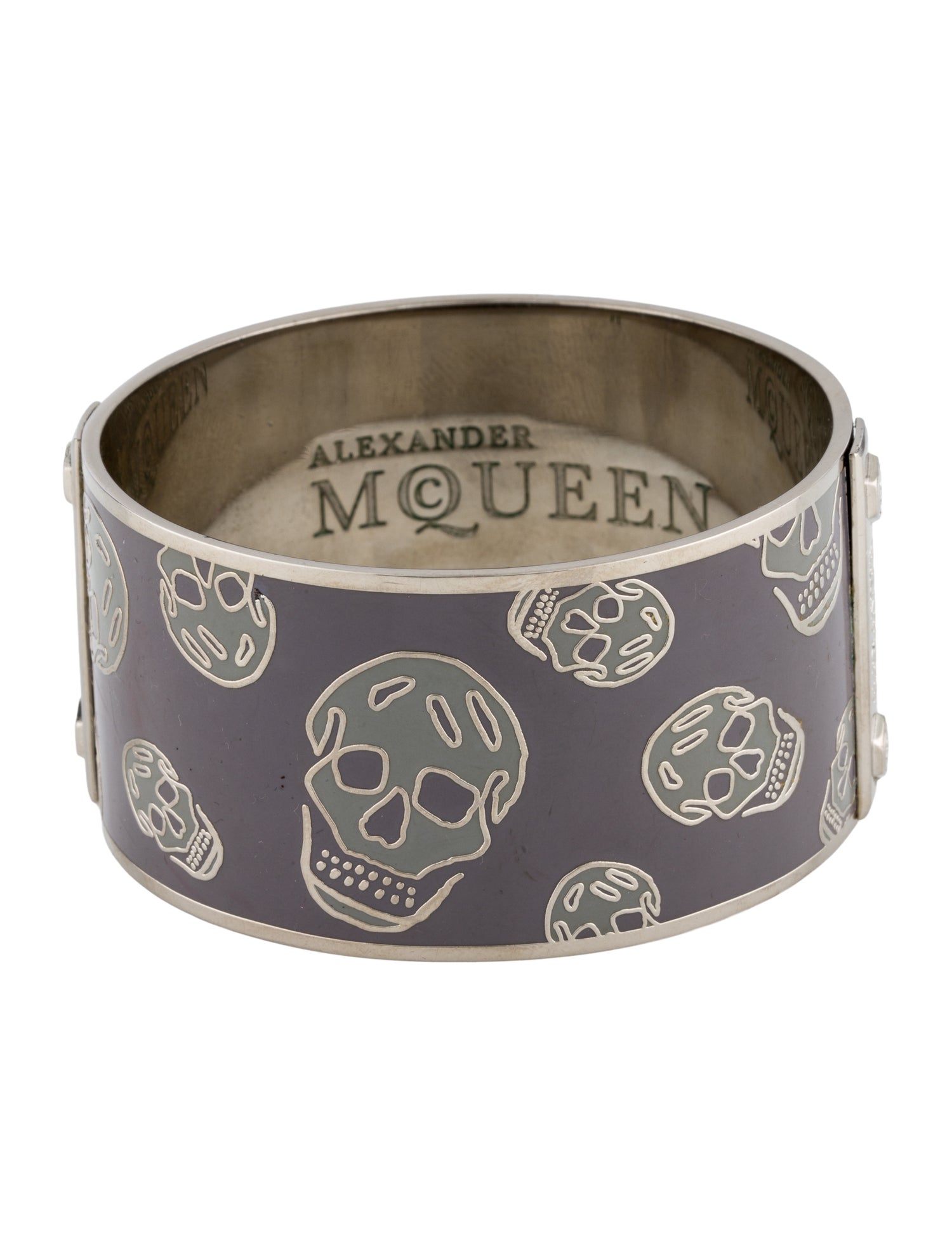 Alexander McQueen Enamel Skull Bangle Bracelet