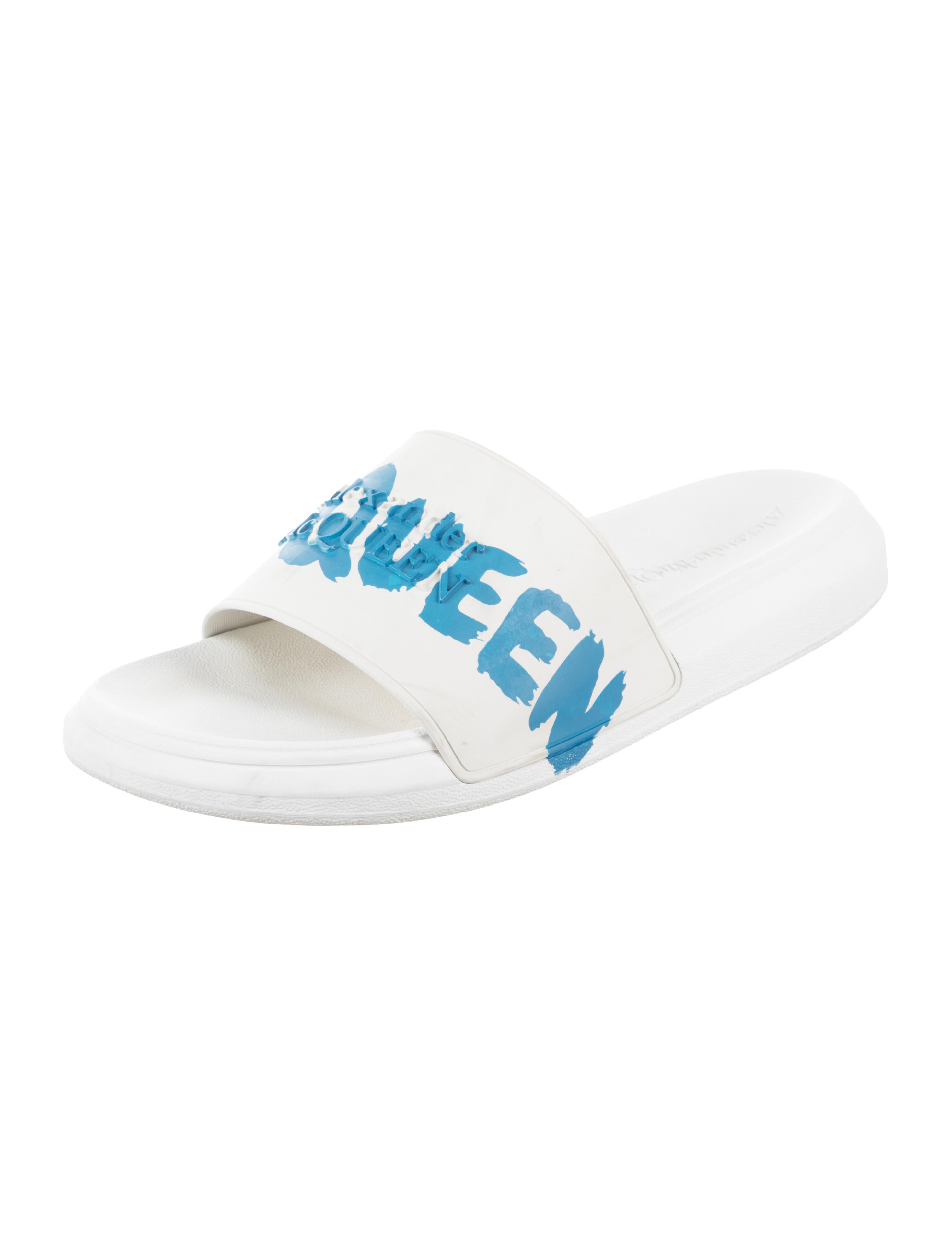 Alexander McQueen Rubber Graphic Print Slides