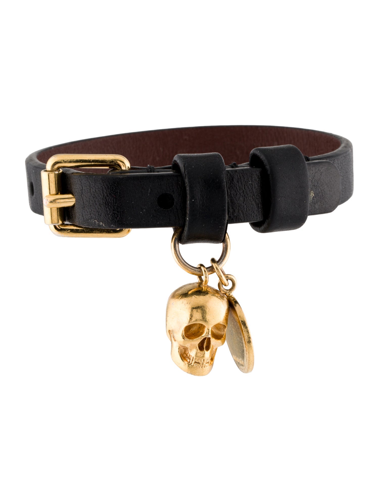 Alexander McQueen Leather Skull Wrap Bracelet