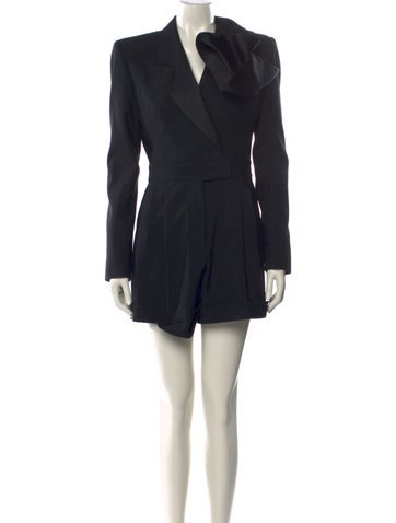 Pre-owned Alexander Mcqueen Wool Romper W/ Tags In Black