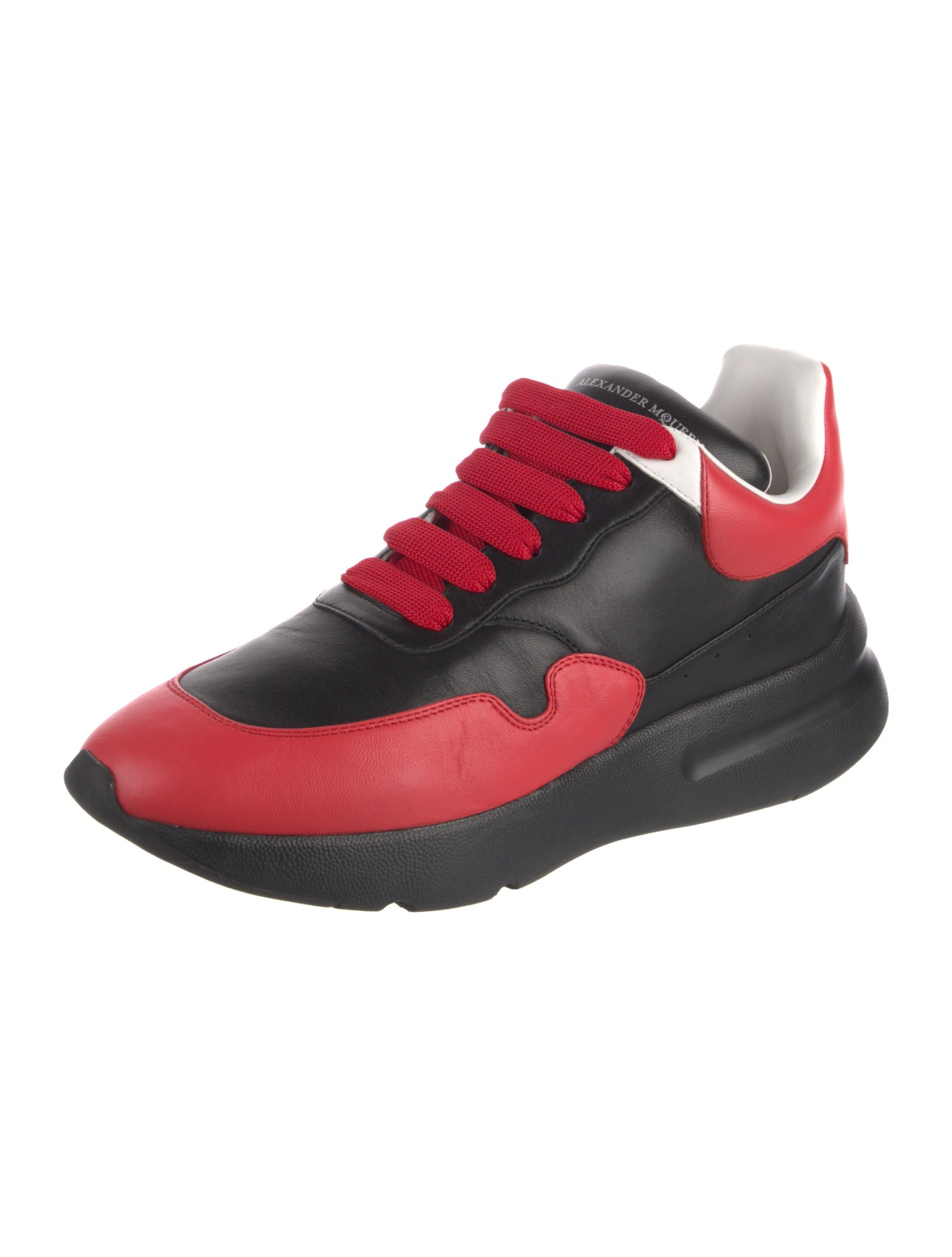 Alexander McQueen Leather Colorblock Pattern Athletic Sneakers