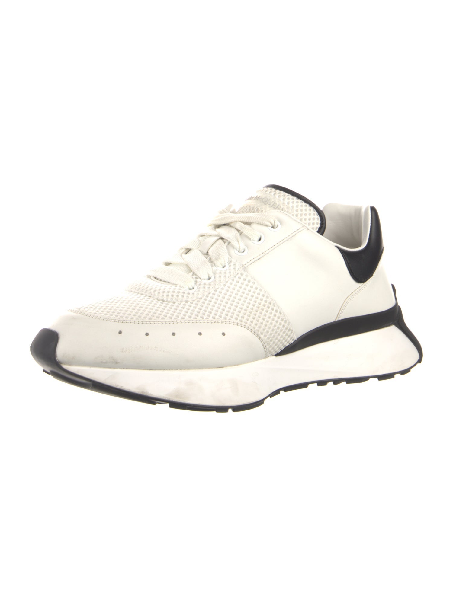 Alexander McQueen Leather Colorblock Pattern Sneakers