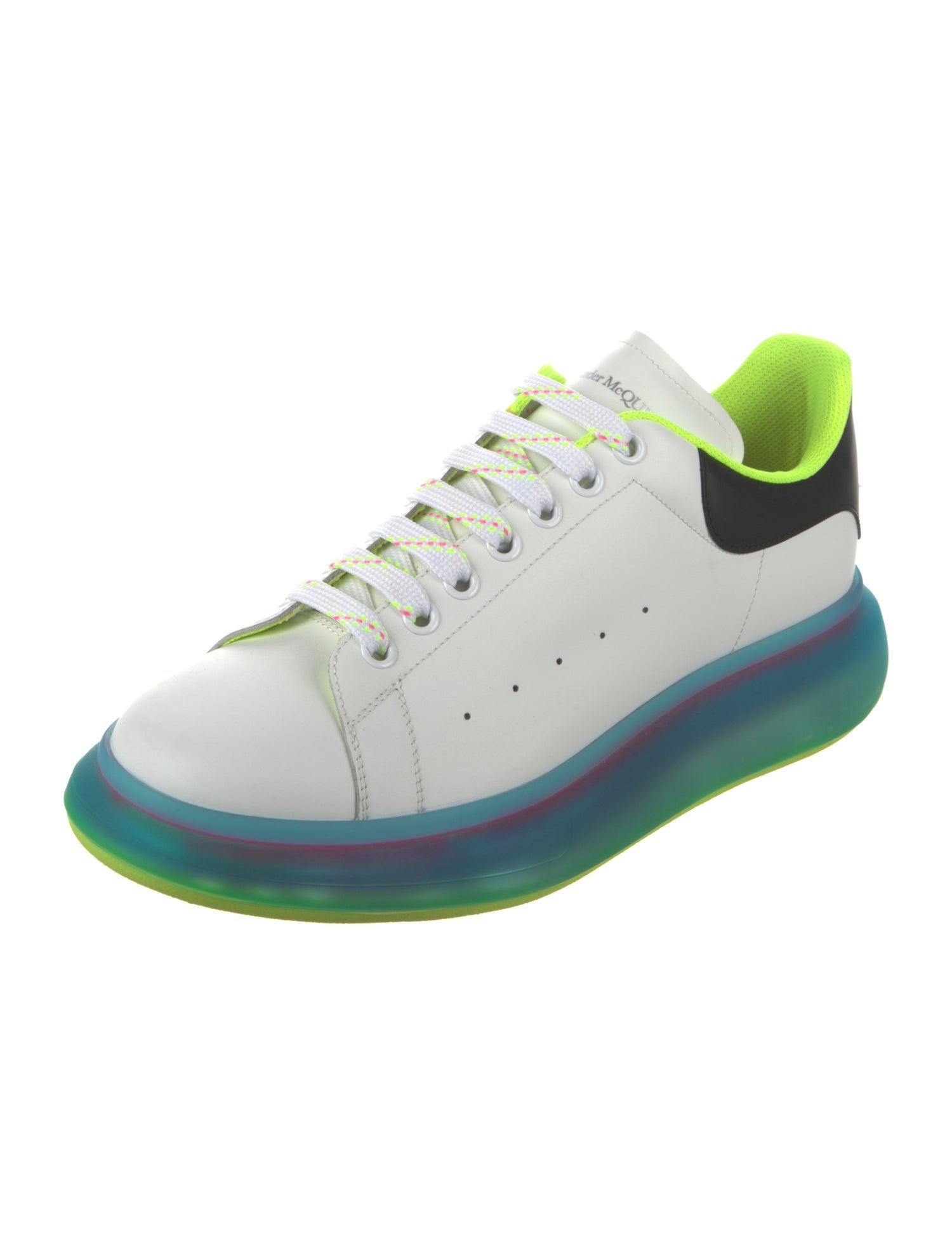 Alexander McQueen Leather Colorblock Pattern Sneakers