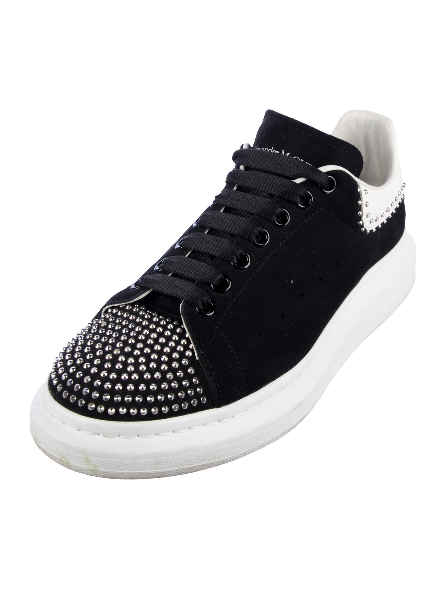 Alexander McQueen Leather Colorblock Pattern Sneakers