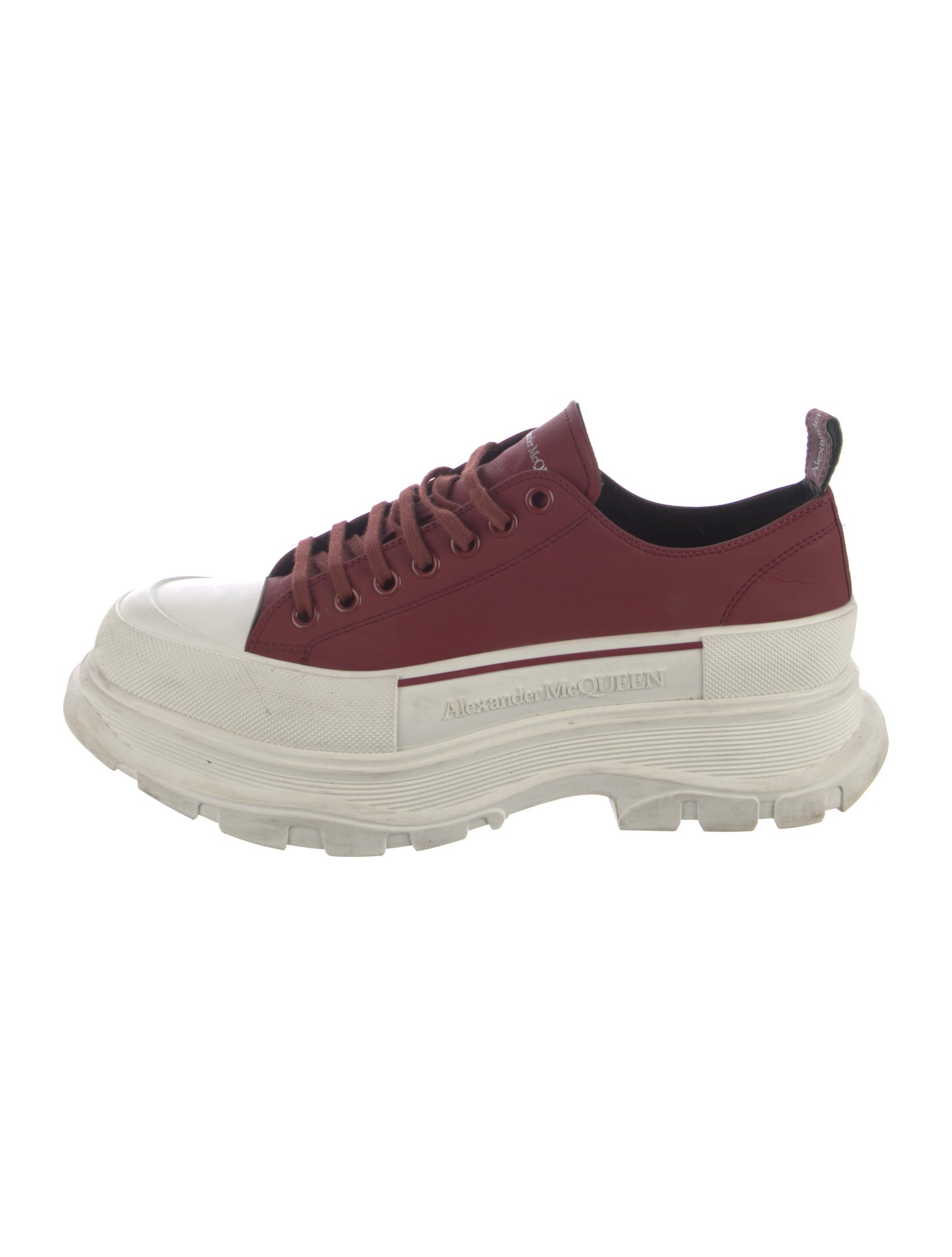 Alexander McQueen Leather Colorblock Pattern Sneakers