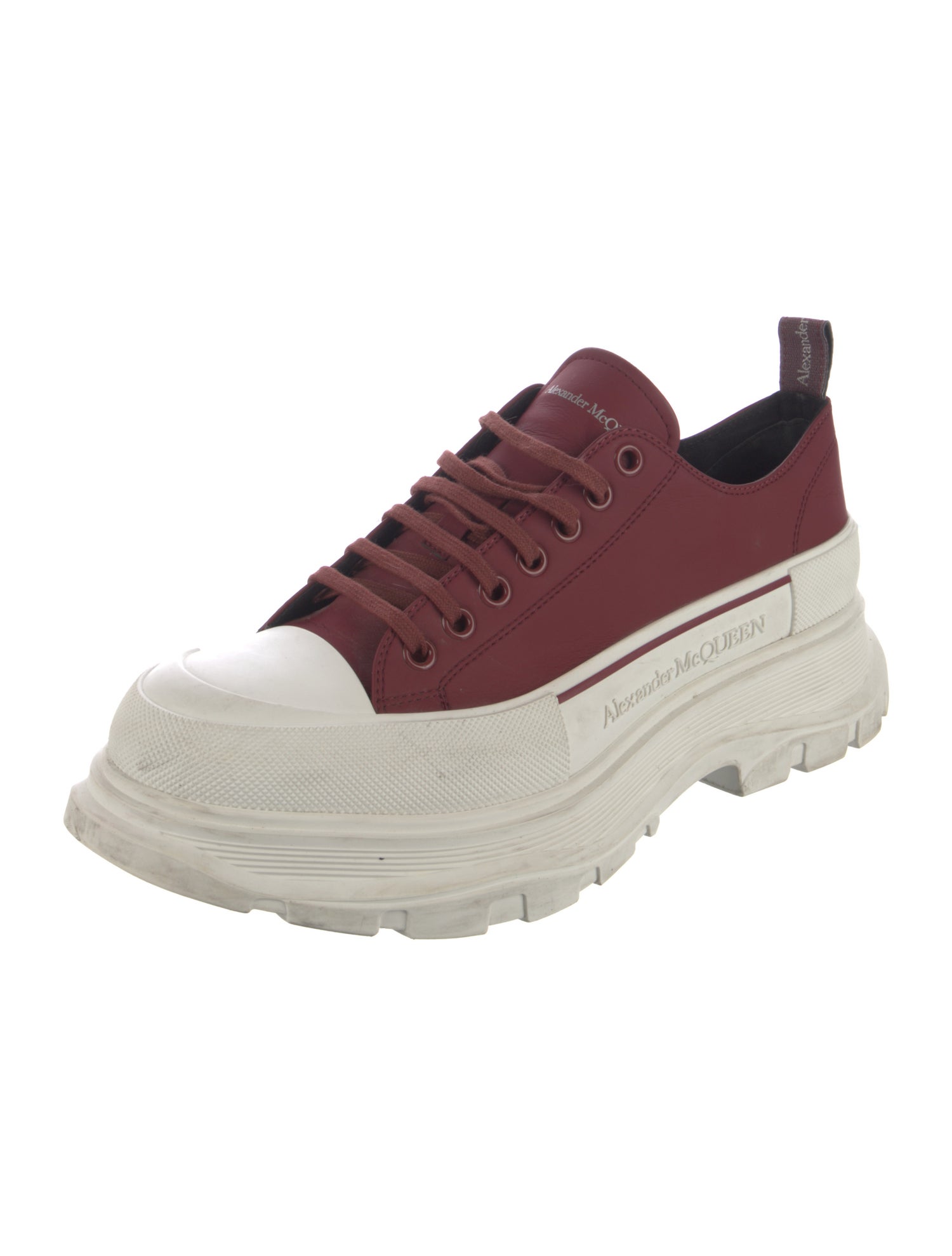 Alexander McQueen Leather Colorblock Pattern Sneakers