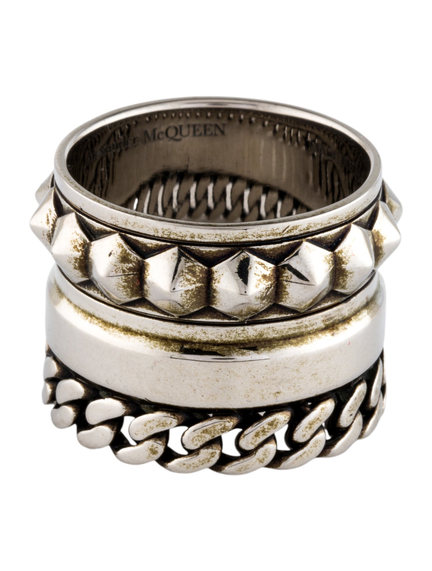 Alexander McQueen Punk Multi-Layer Band Ring