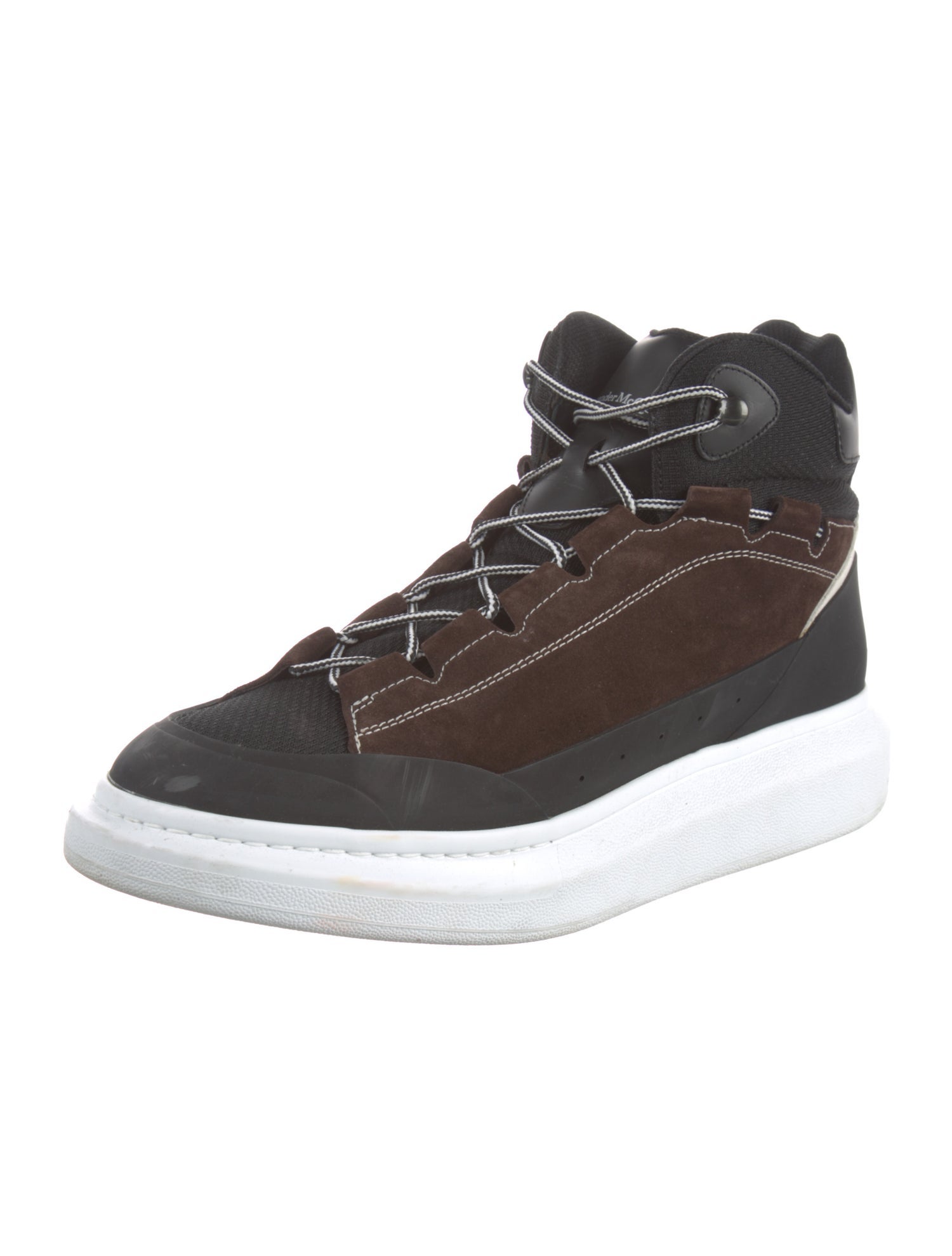 Alexander McQueen Suede Colorblock Pattern Sneakers
