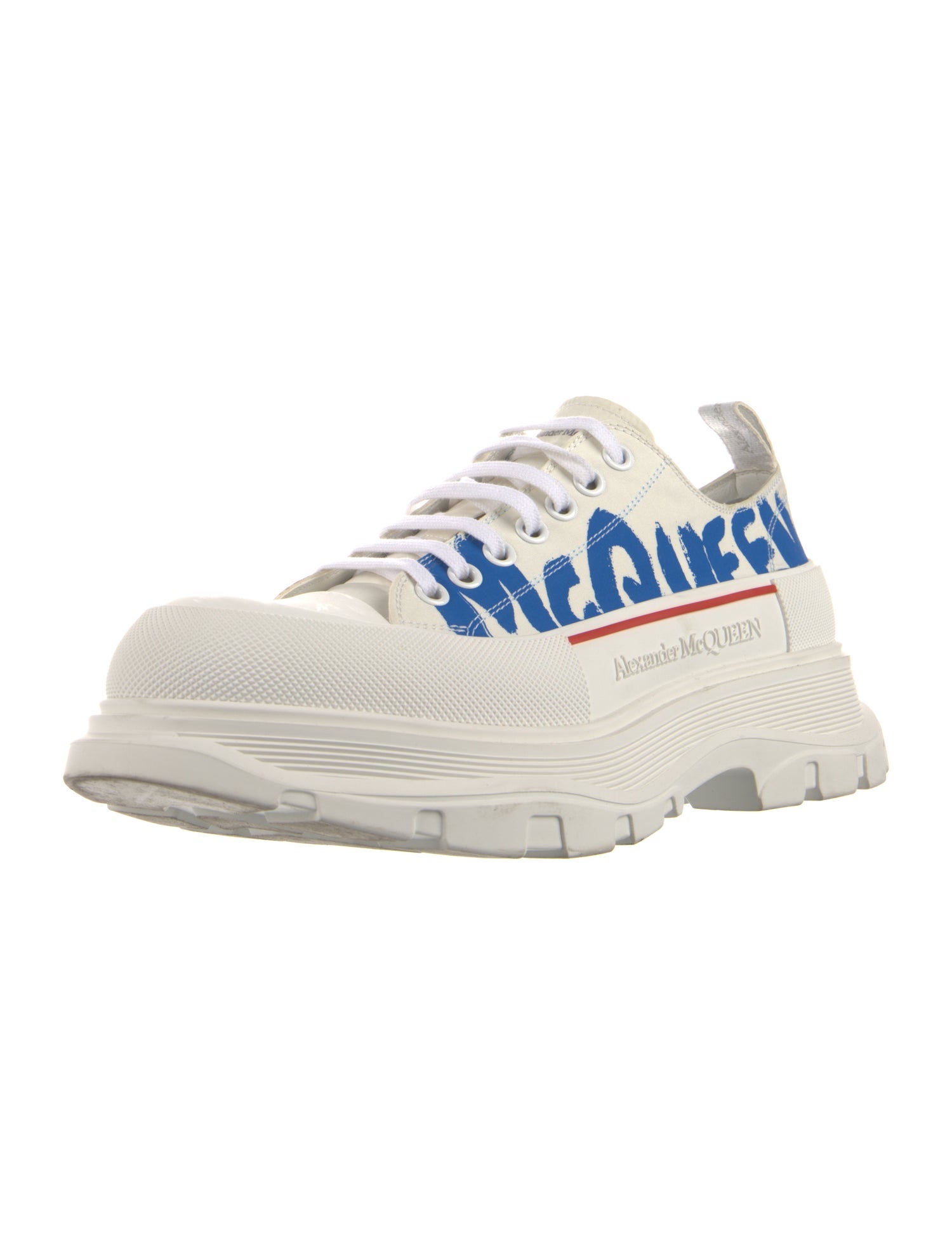 Alexander McQueen Leather Graphic Print Athletic Sneakers