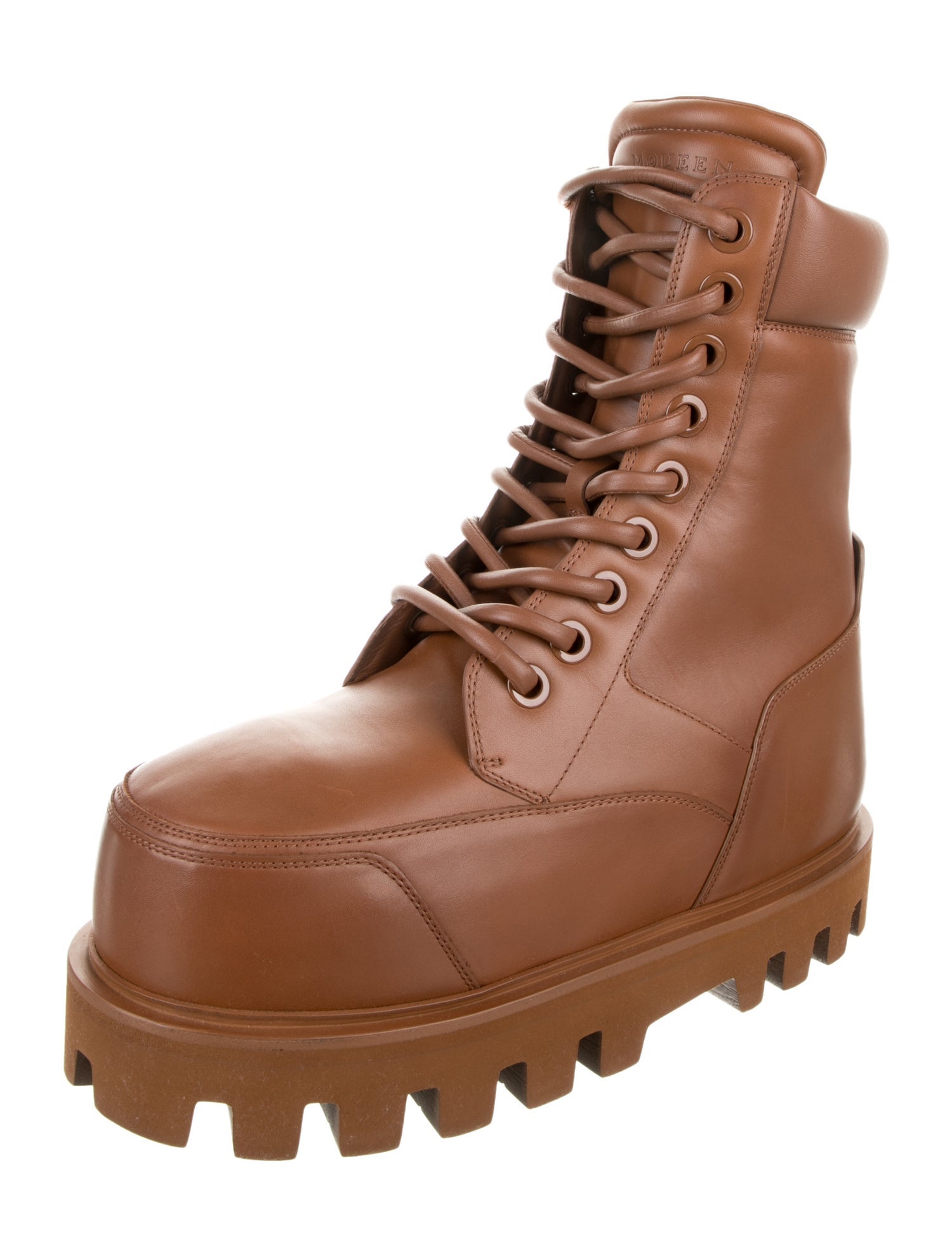 Alexander McQueen Leather Lace-Up Boots