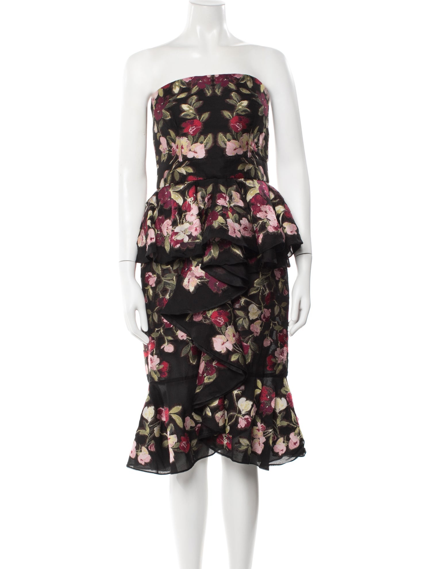 Alexander McQueen Floral Print Knee-Length Dress