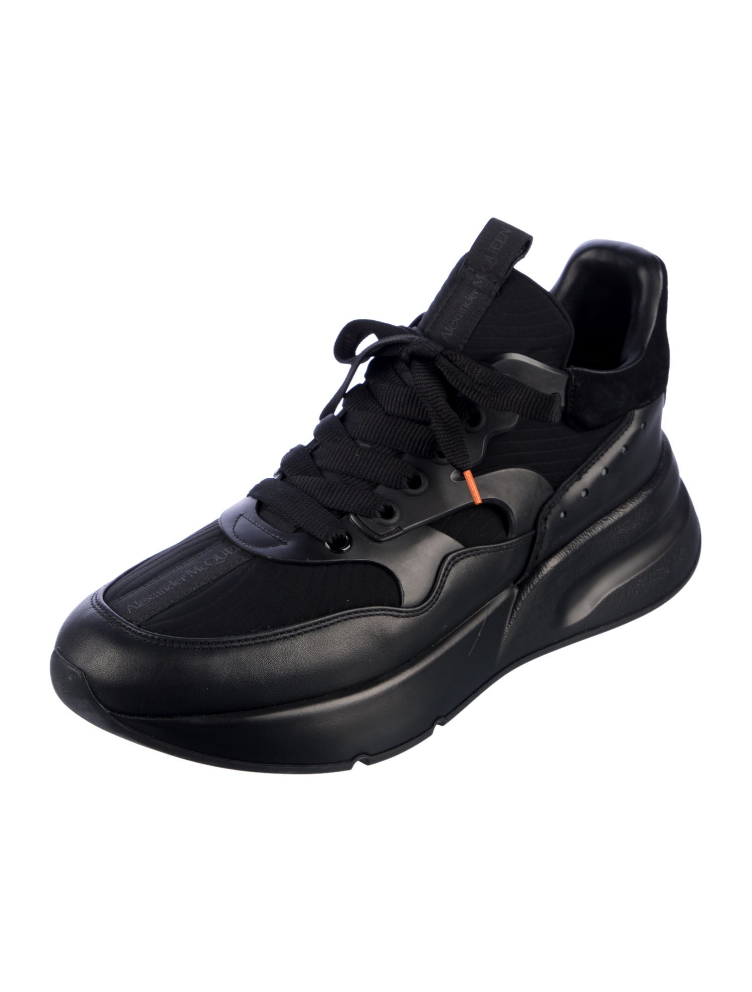 Alexander McQueen Leather Lasercut Accents Athletic Sneakers