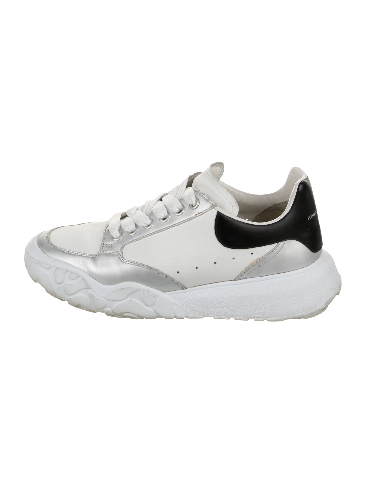 Alexander McQueen Leather Colorblock Pattern Sneakers