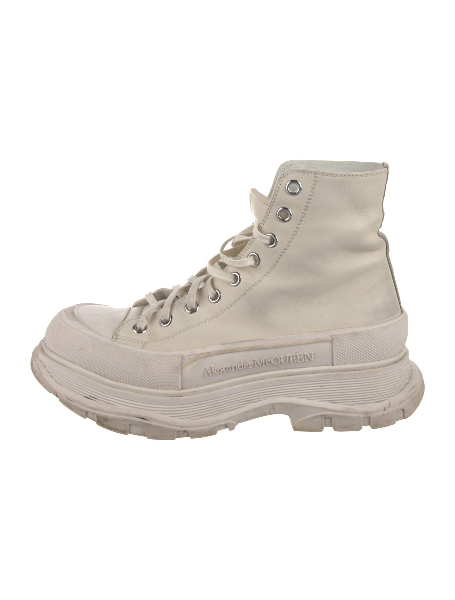 Alexander McQueen Leather Lace-Up Boots