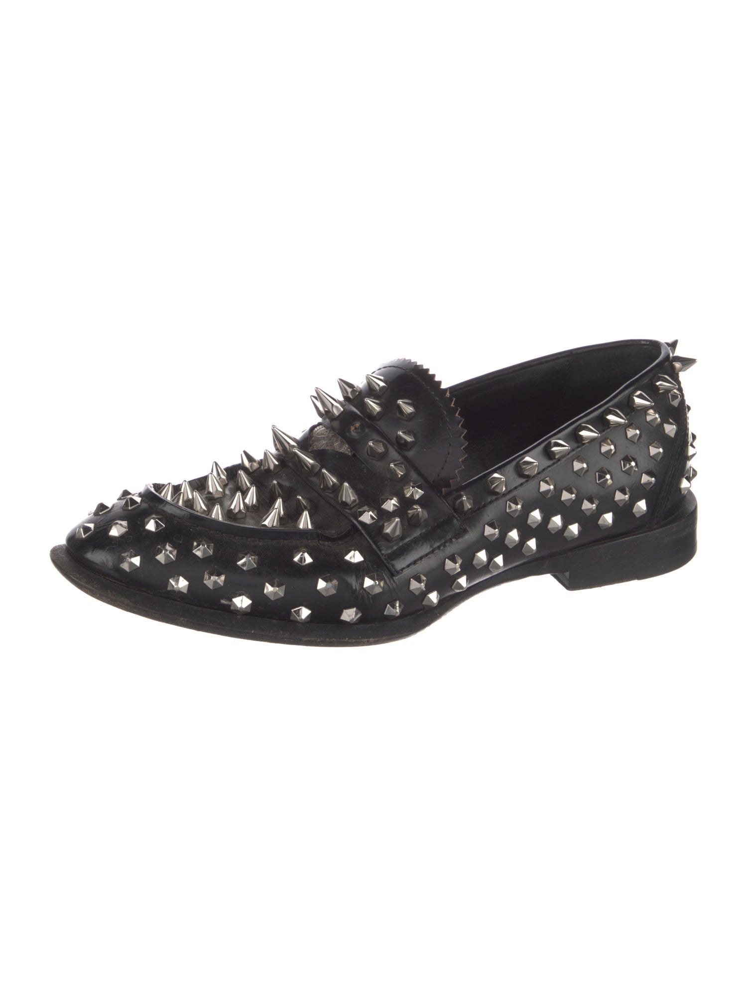 Alexander McQueen Leather Studded Accents Loafers