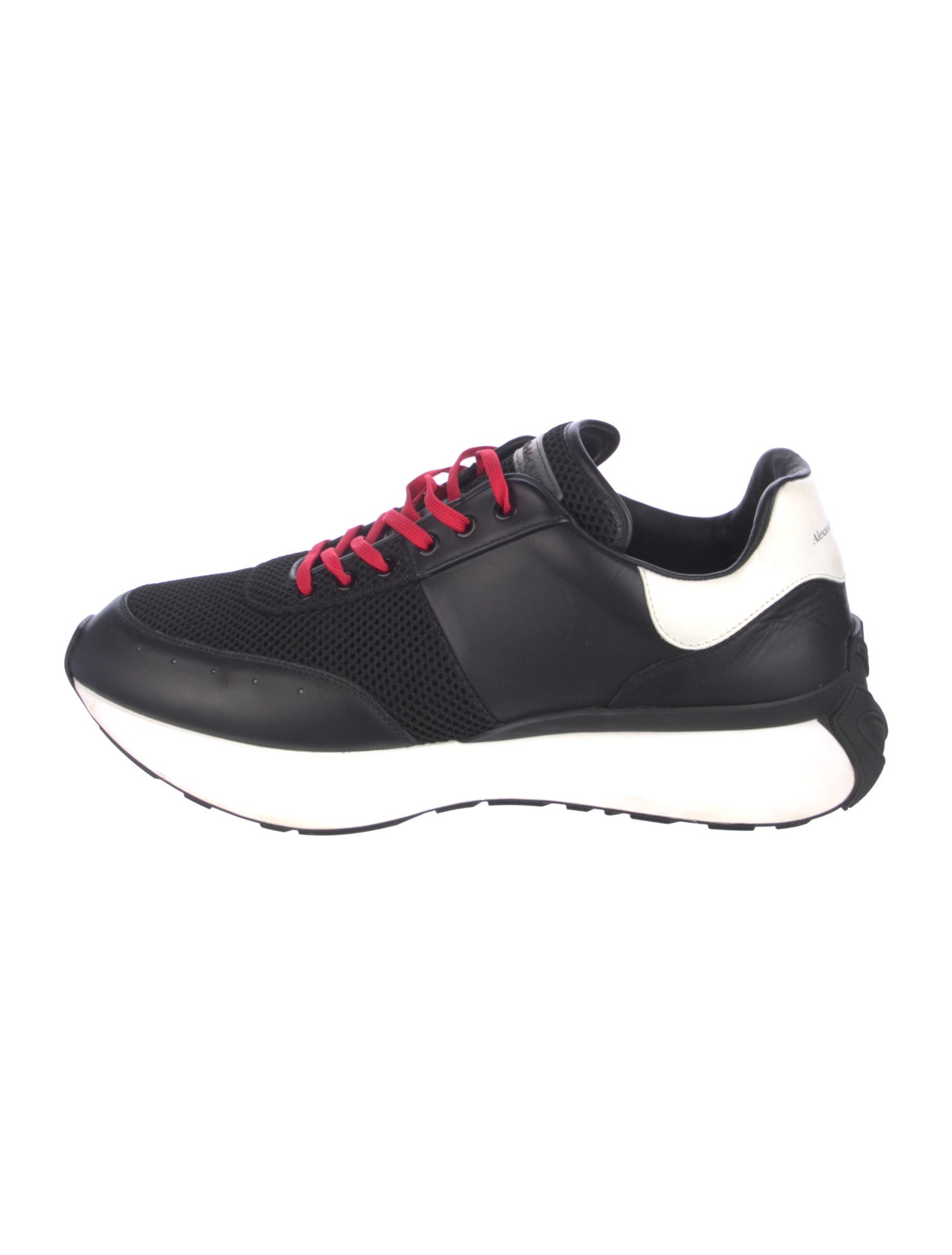 Alexander McQueen Leather Colorblock Pattern Sneakers