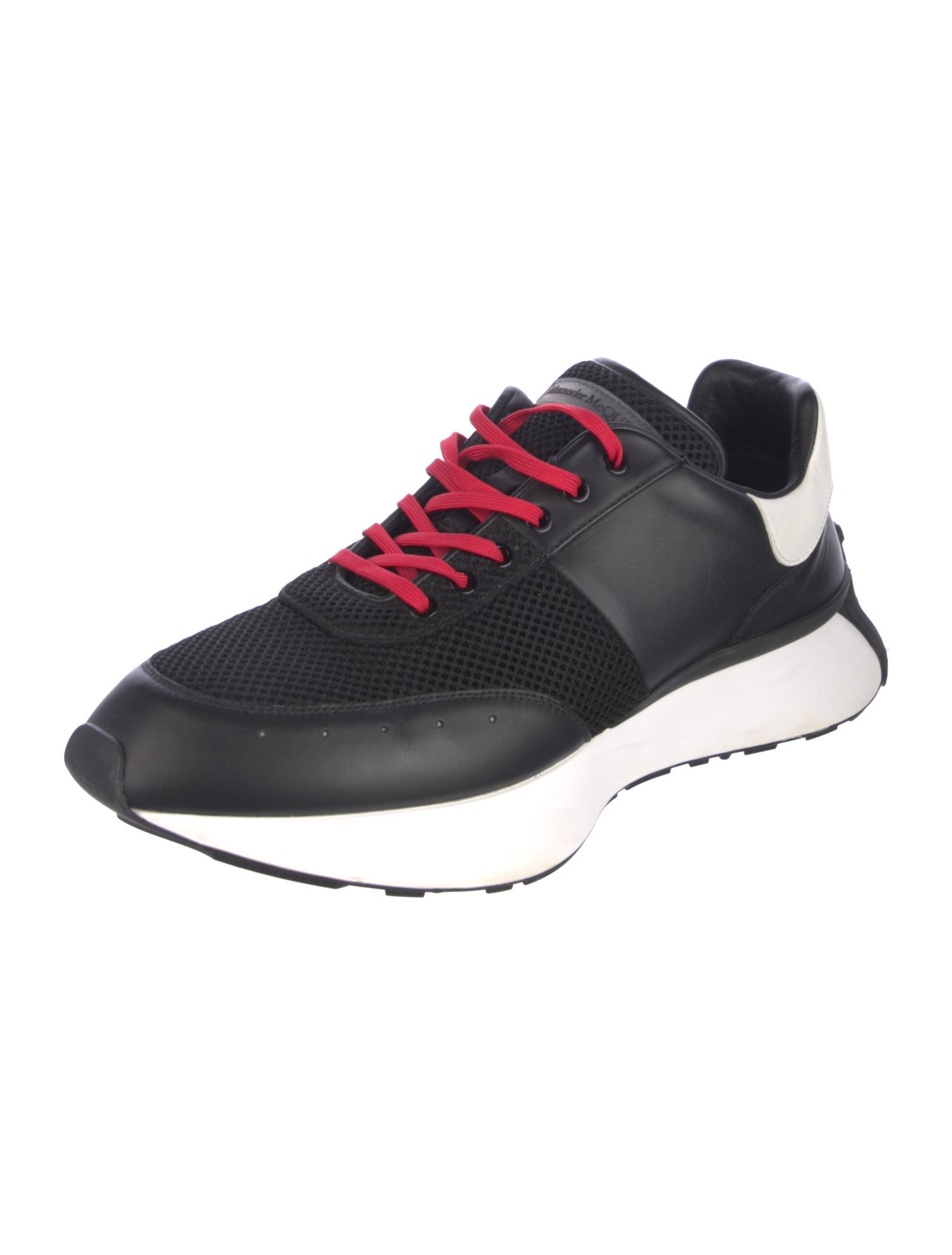 Alexander McQueen Leather Colorblock Pattern Sneakers
