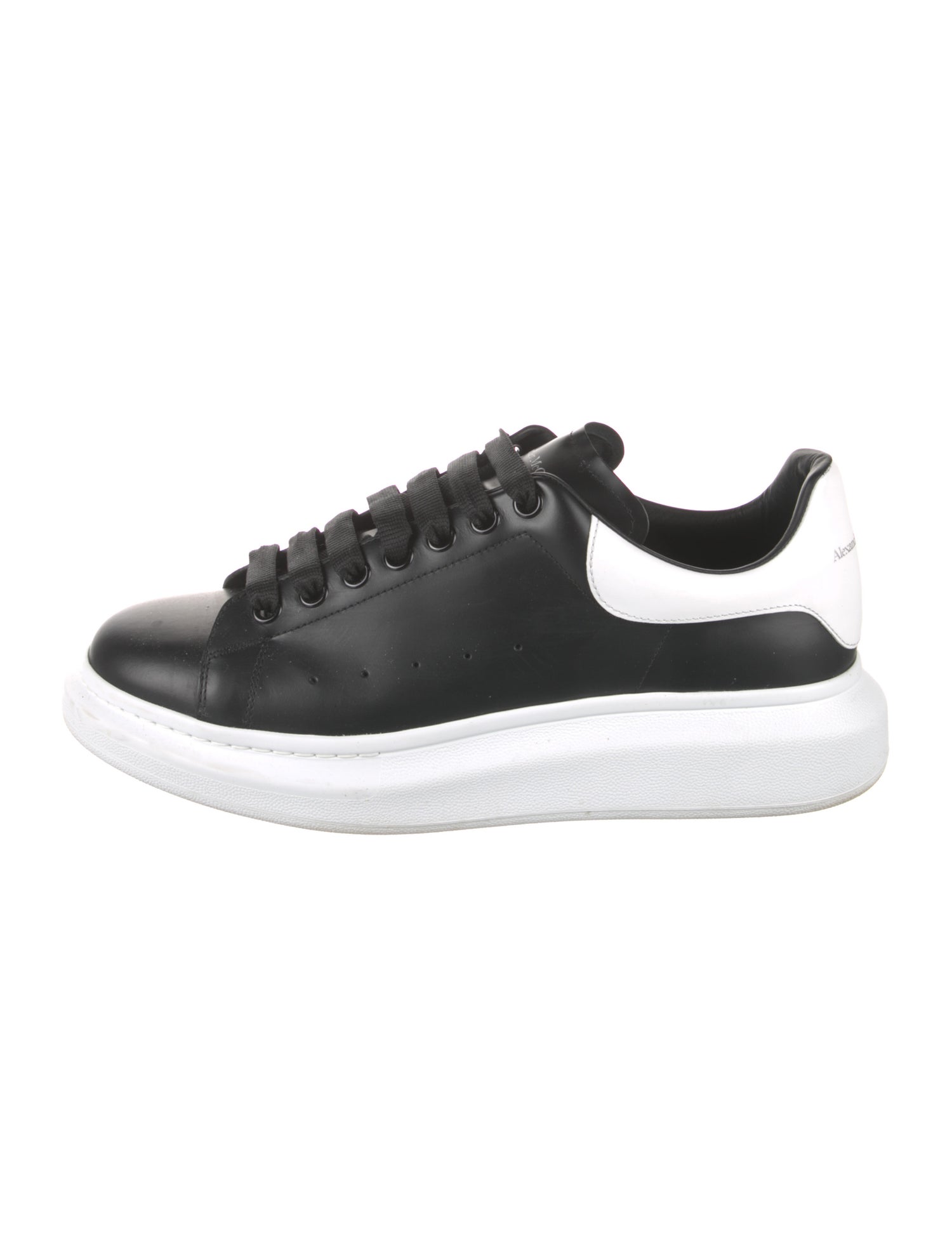 Alexander McQueen Leather Colorblock Pattern Sneakers
