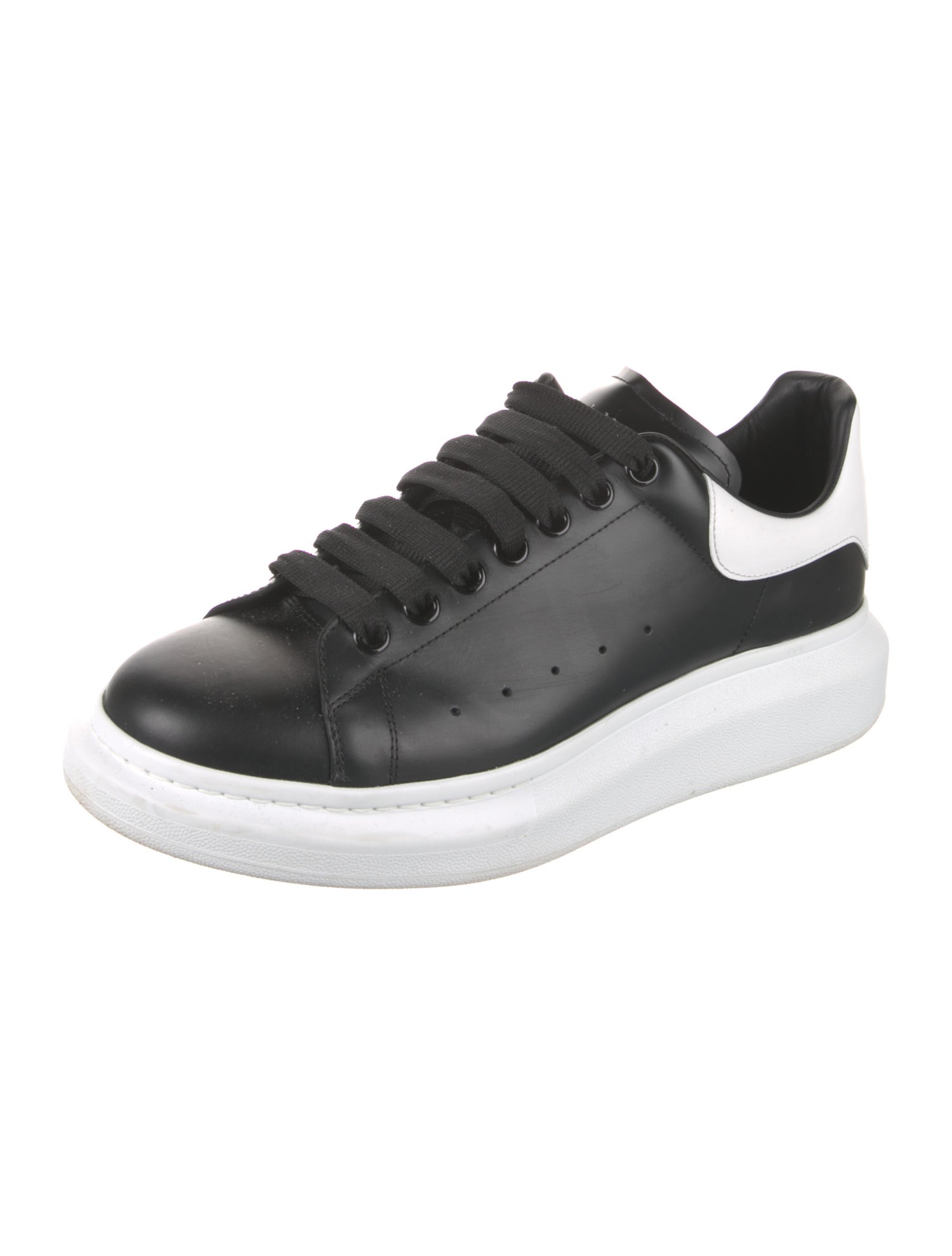 Alexander McQueen Leather Colorblock Pattern Sneakers