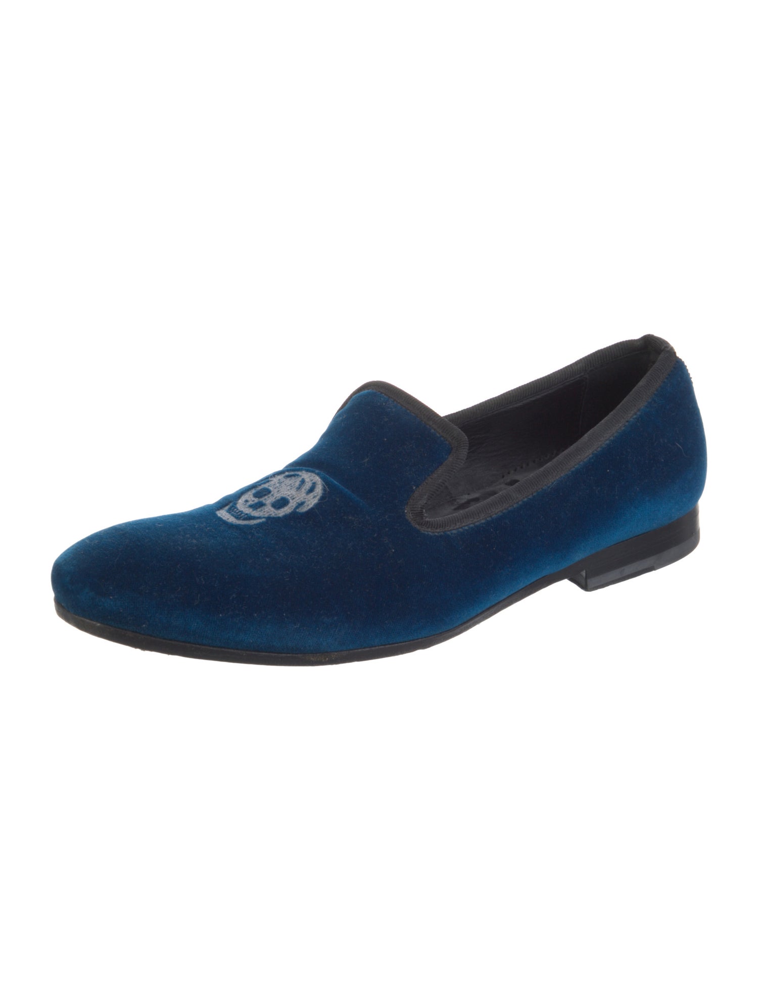 Alexander McQueen Skull Velvet Monk Straps