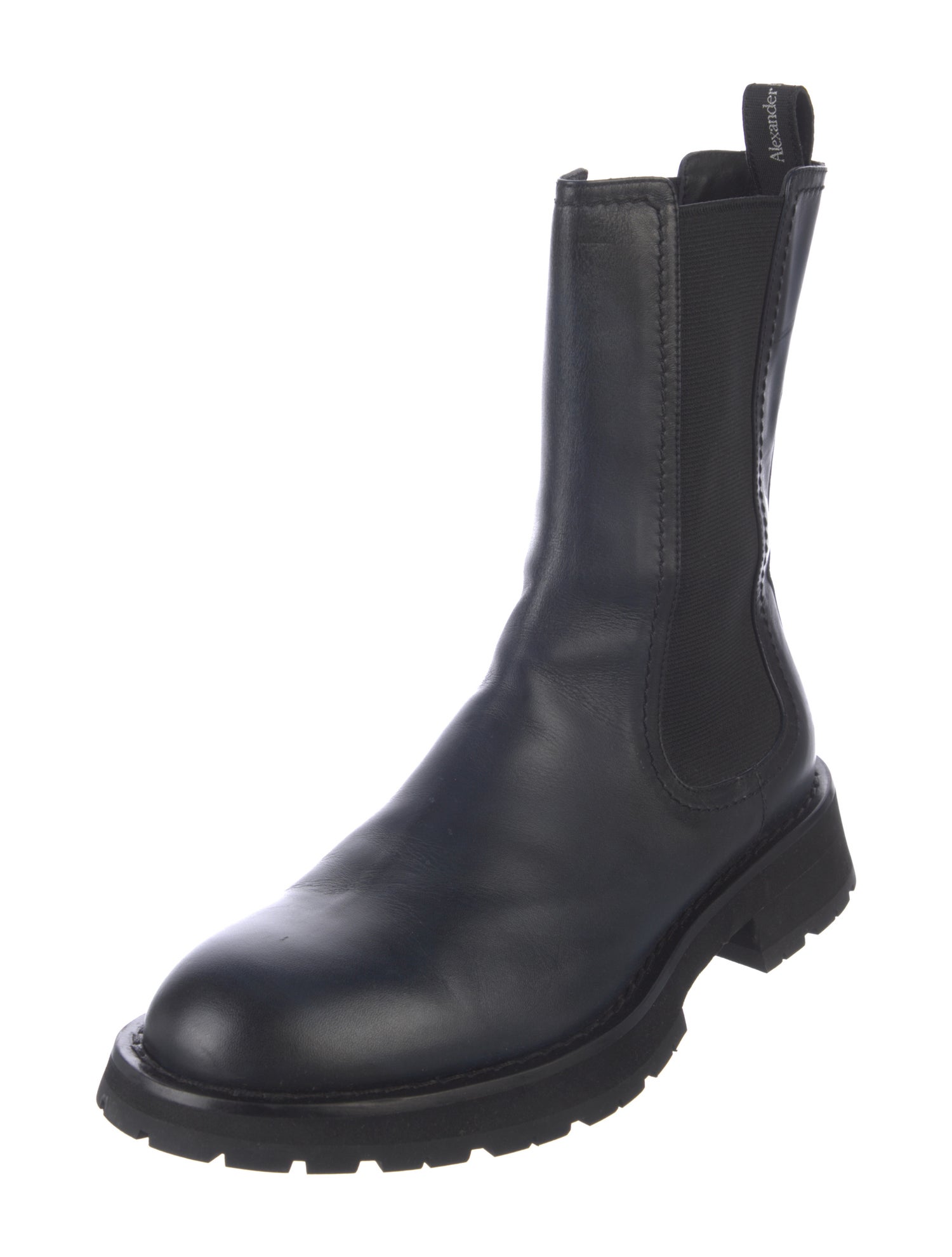 Alexander McQueen Leather Monk Strap Boots - Black Boots, Shoes