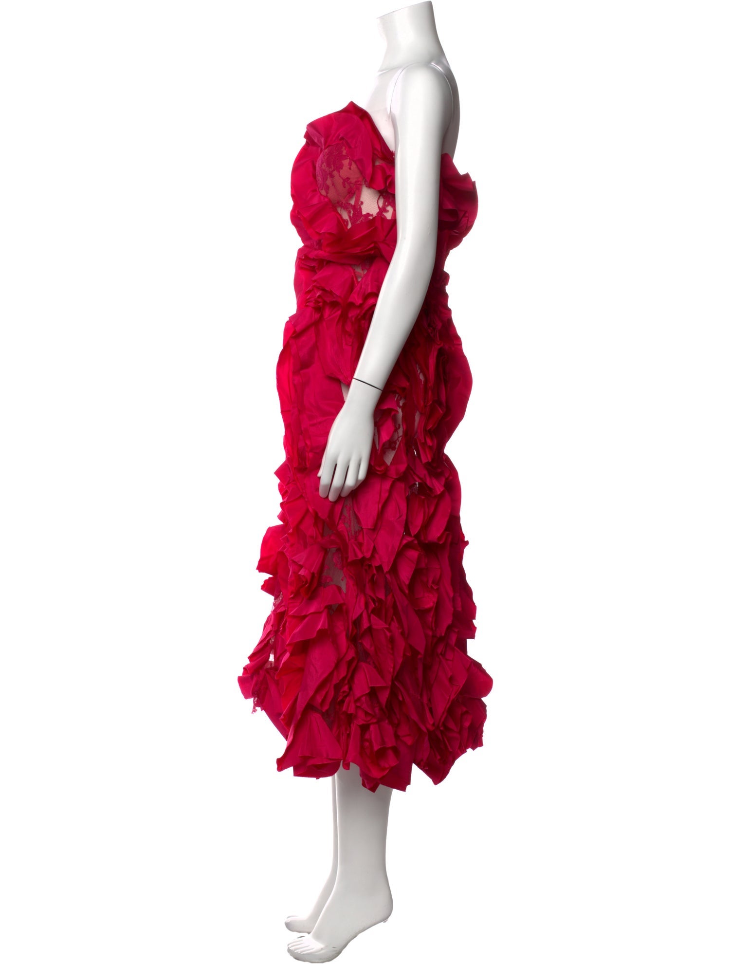 Alexander McQueen Lace Pattern Midi Length Dress
