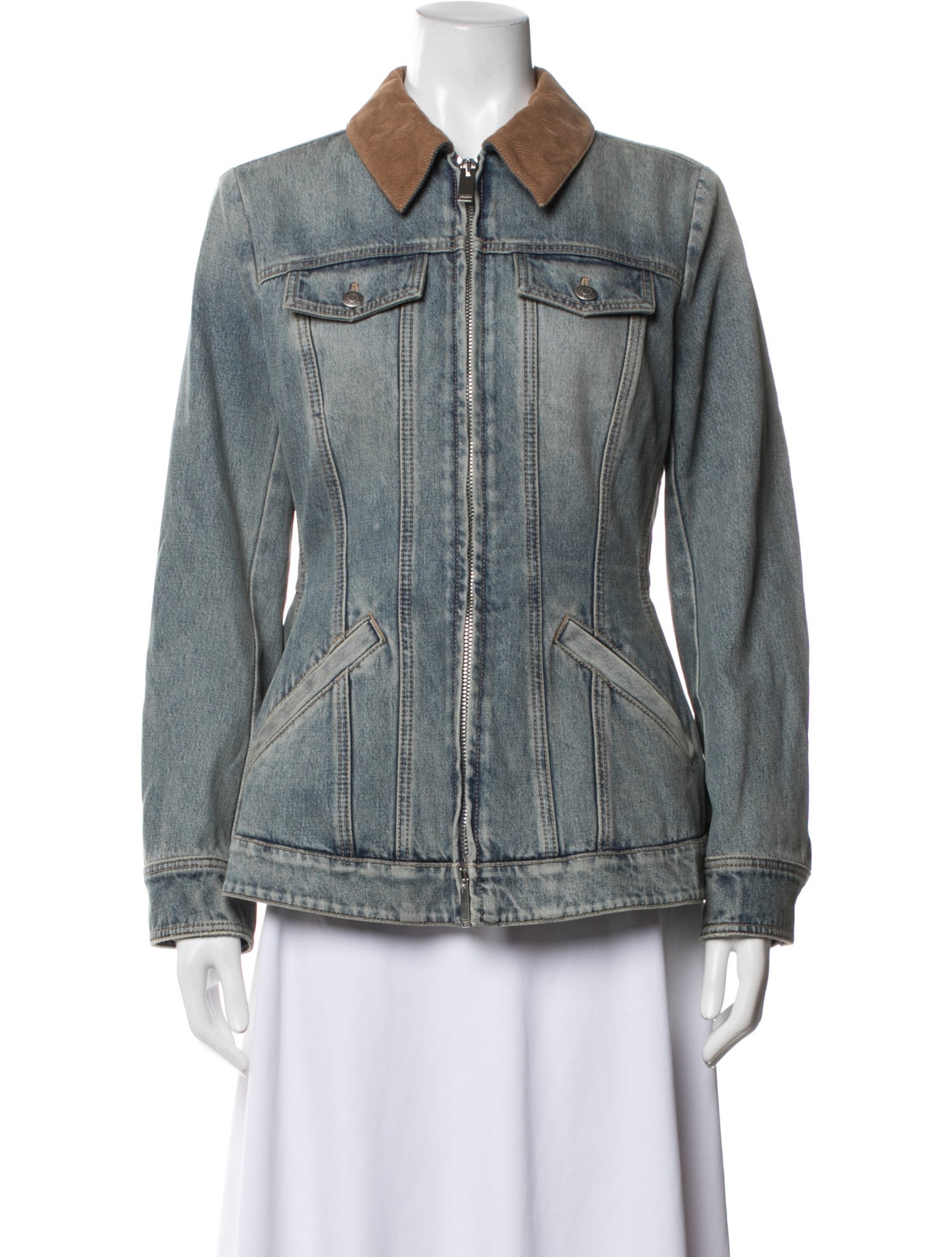 Alexander McQueen Silk Denim Jacket - Blue Jackets, Clothing