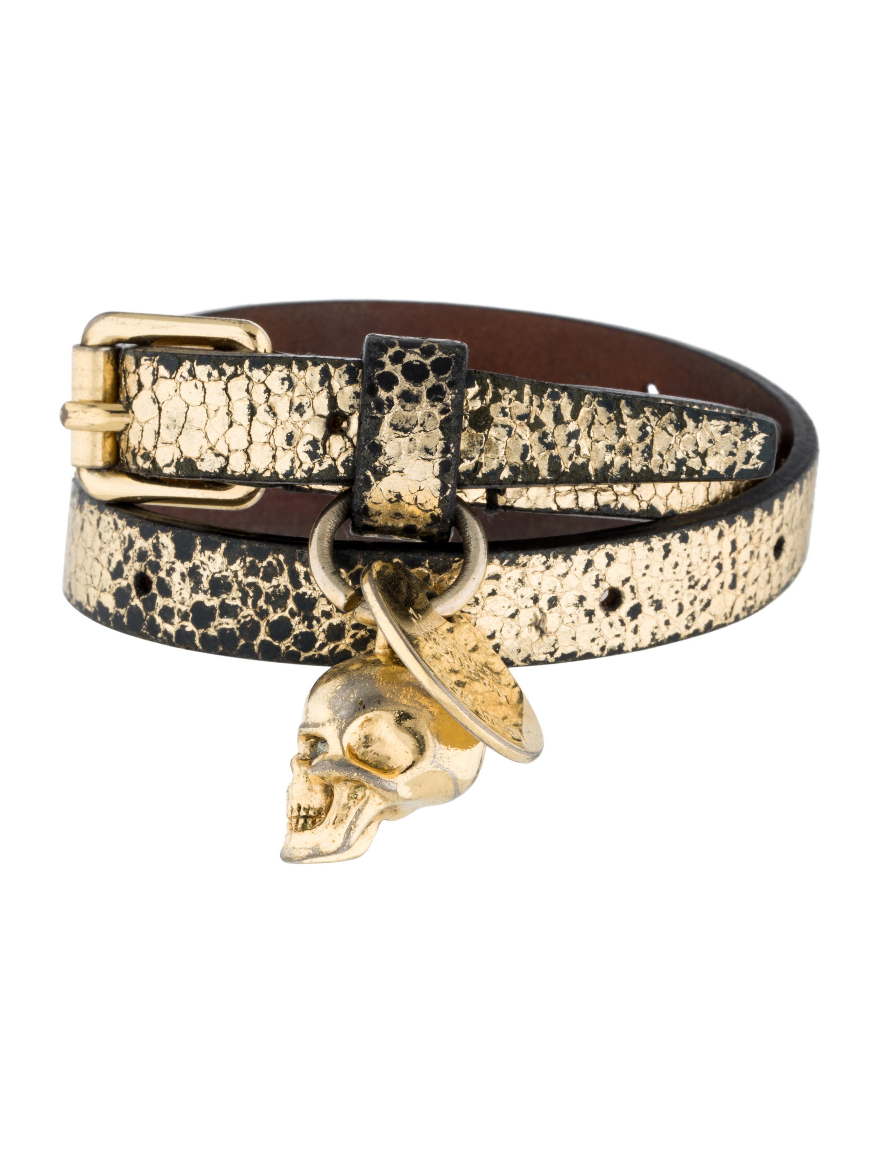 Alexander McQueen Skull Double Wrap Bracelet Bracelets ALE32448