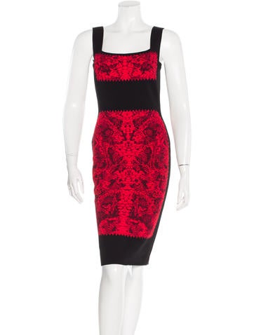 Alexander McQueen Two-Tone Knit Dress