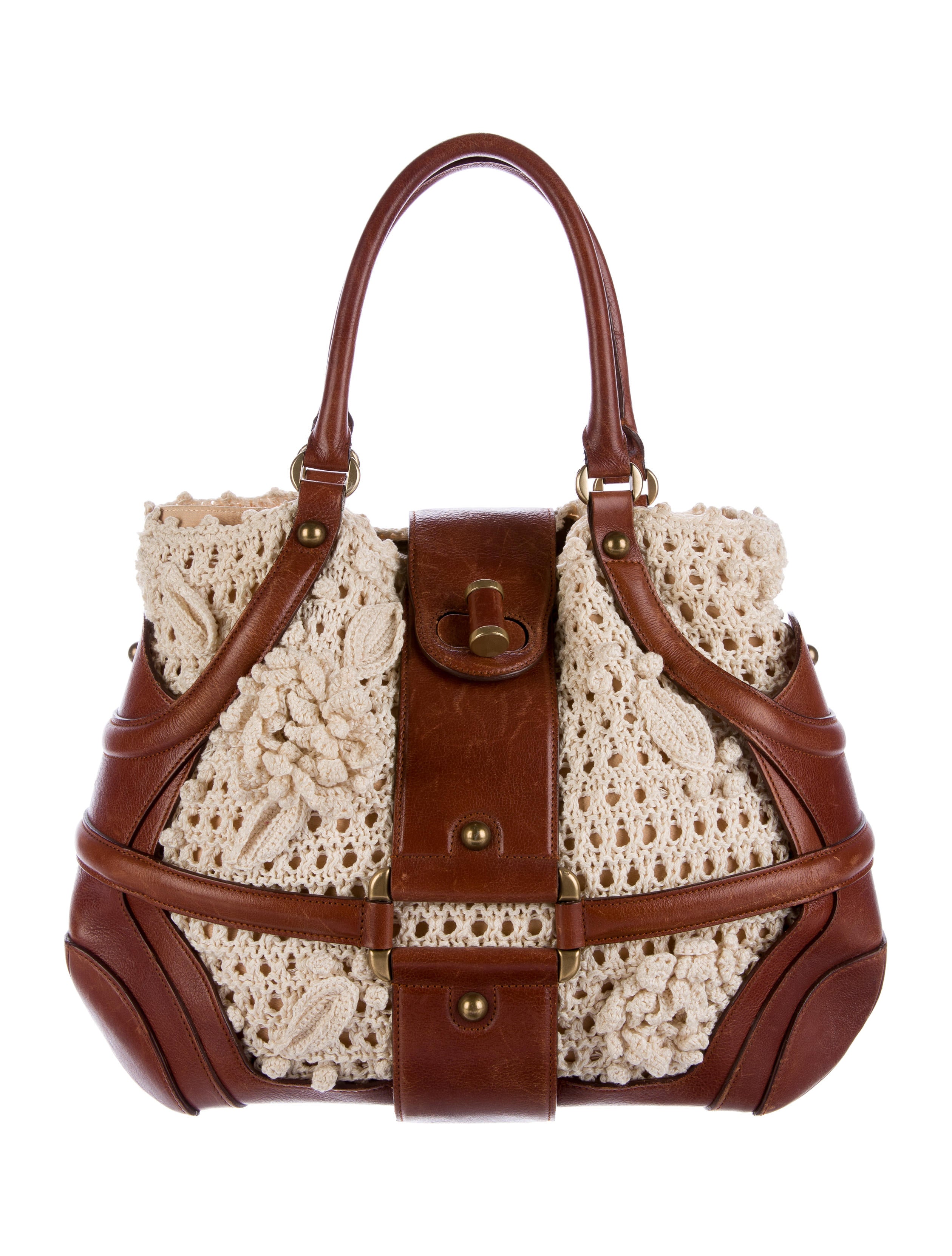 Alexander McQueen Crochet Handle Bag Handbags ALE37588 The RealReal