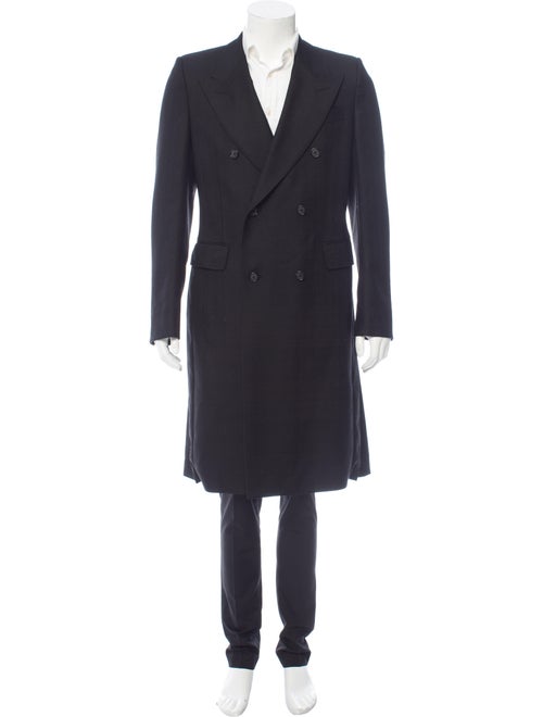 Alexander McQueen Double-Breasted Wool Coat black