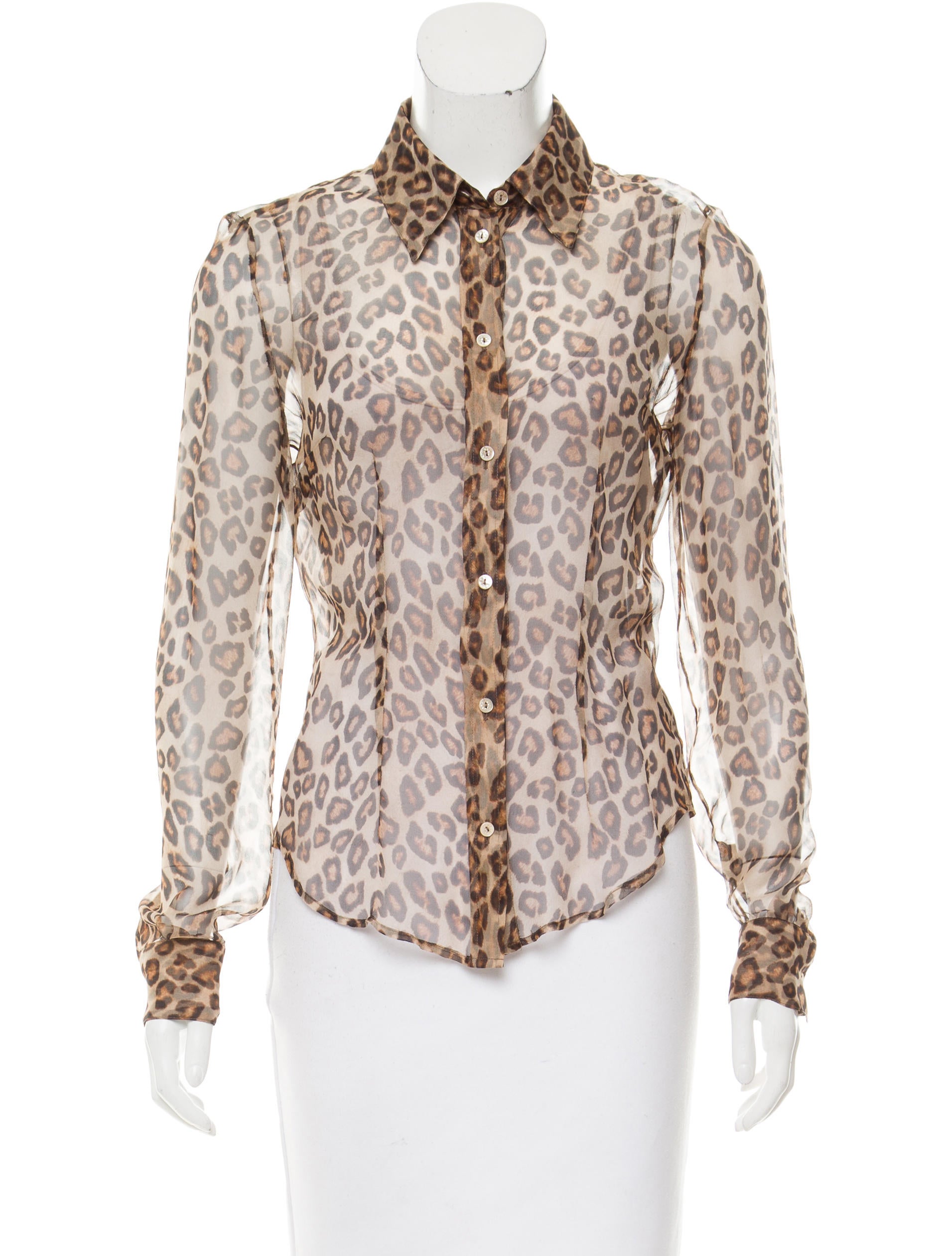 Alexander McQueen Leopard Print Silk Top - Clothing - ALE39926 | The RealReal